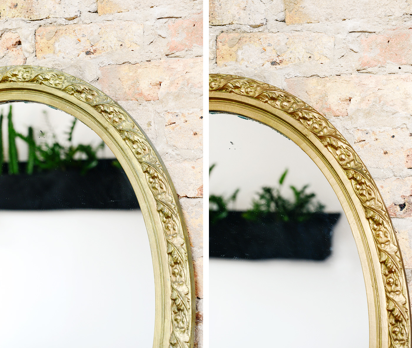 DIY: Rub 'n Buff Gold Leaf on Black Round Mirrors