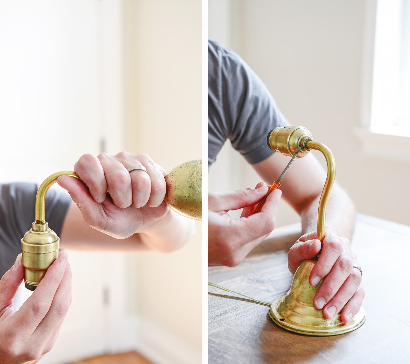 How to restore a brass light fixture // via Yellow Brick Home