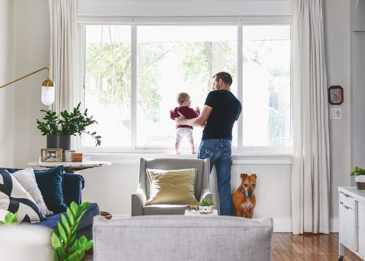 Window safety month | choose cordless window treatments for family safety | via Yellow Brick Home