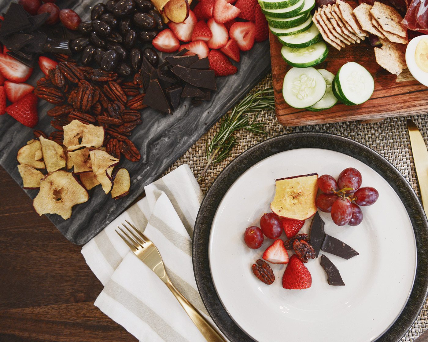 Host the holidays with a colorful charcuterie board! via Yellow Brick Home