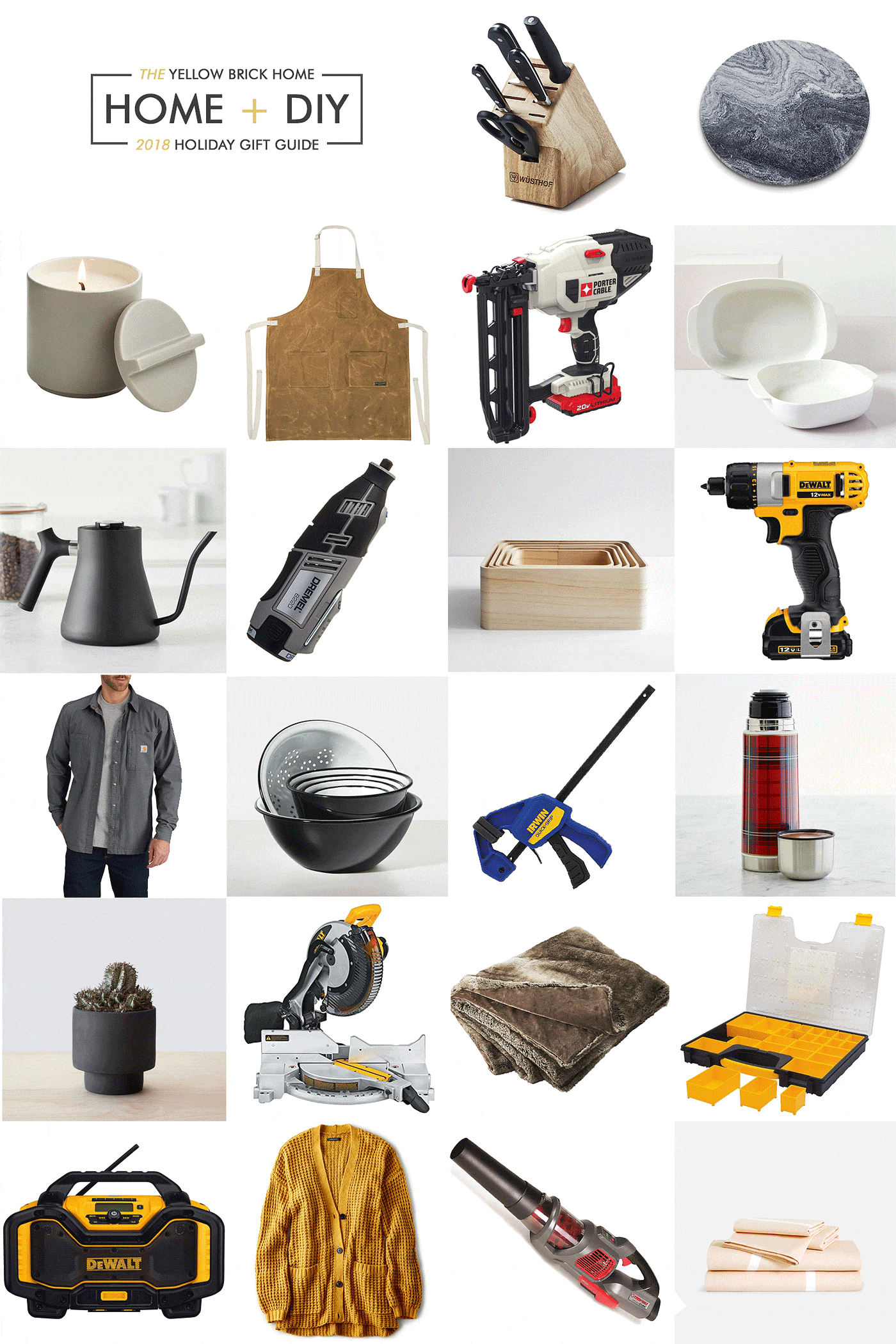 Gifts for home and DIY lovers | a roundup of the best gifts via Yellow Brick Home