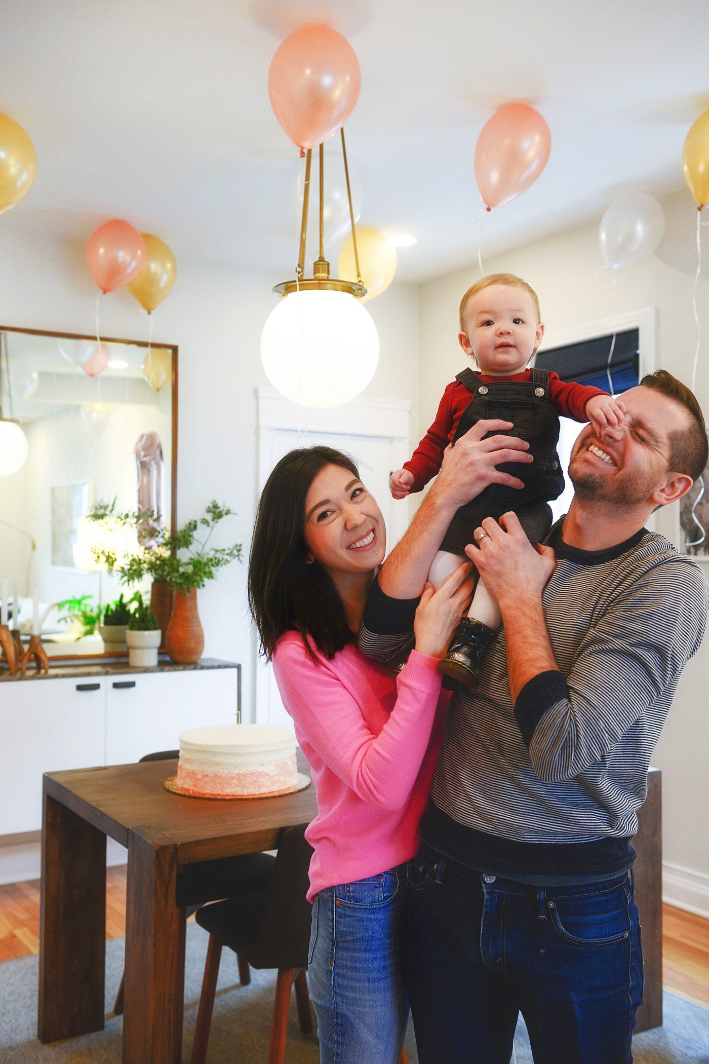 Lucy turns 1! A gold and pink kids birthday party | via Yellow Brick Home