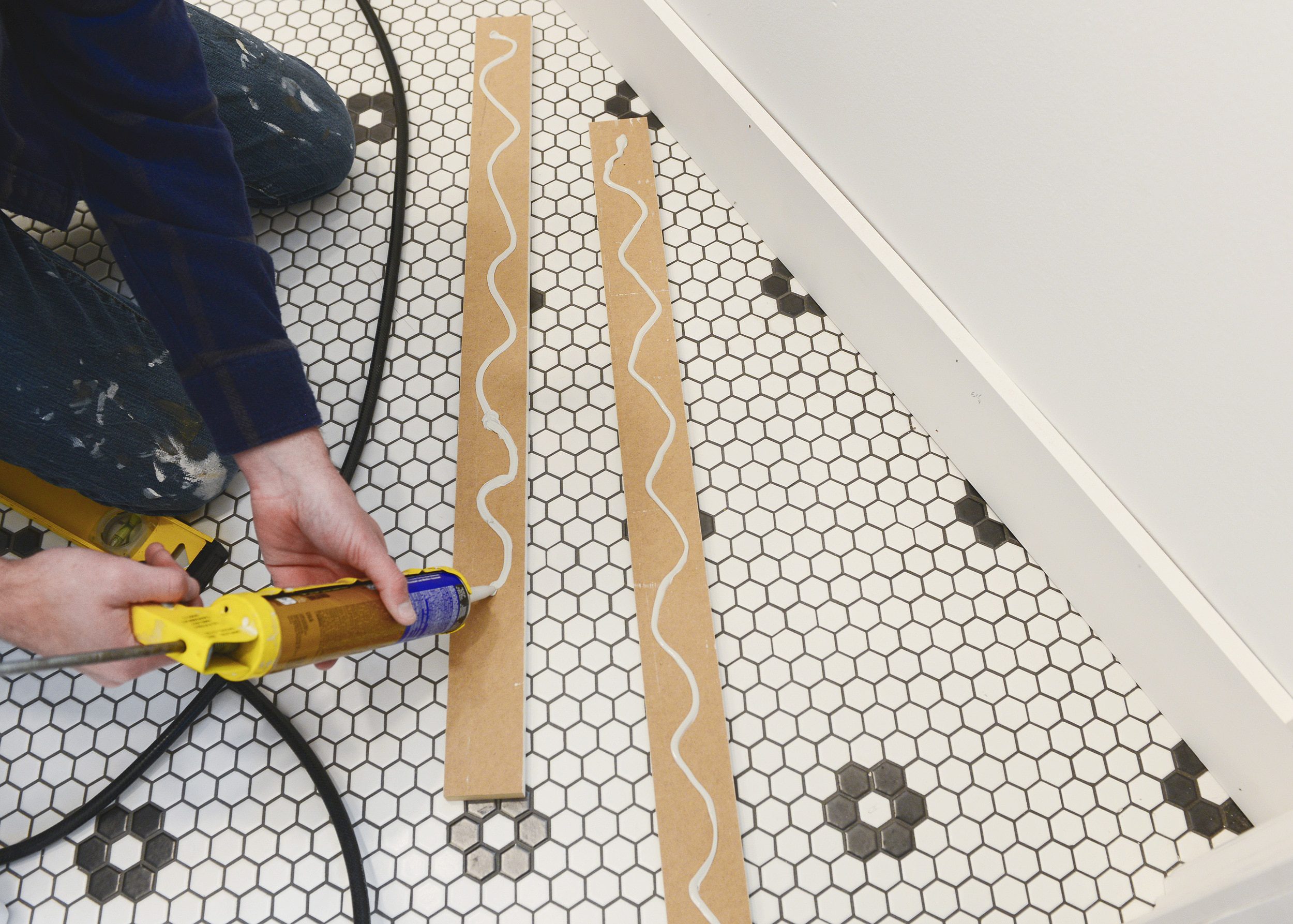 How to DIY board and batten wall treatment // via Yellow Brick Home