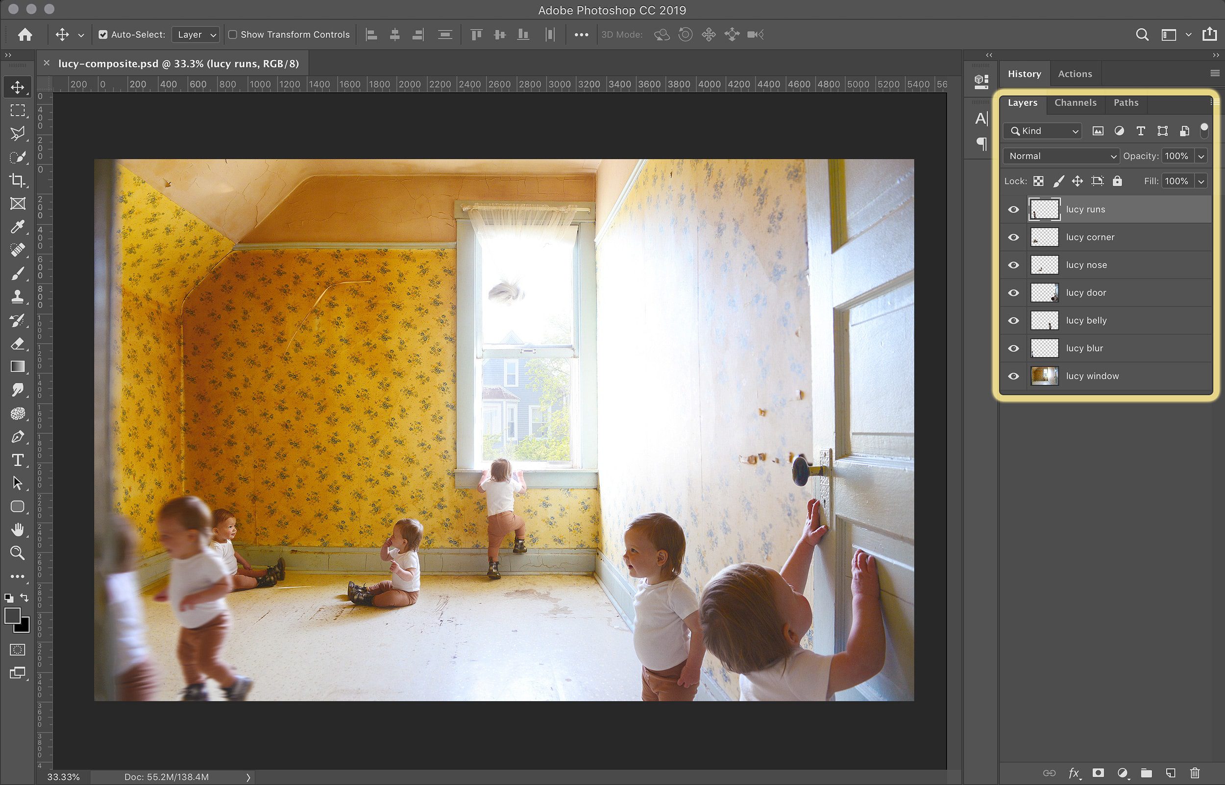 How To Create a Composite Photo by Stitching Multiple Images Together // via Yellow Brick Home