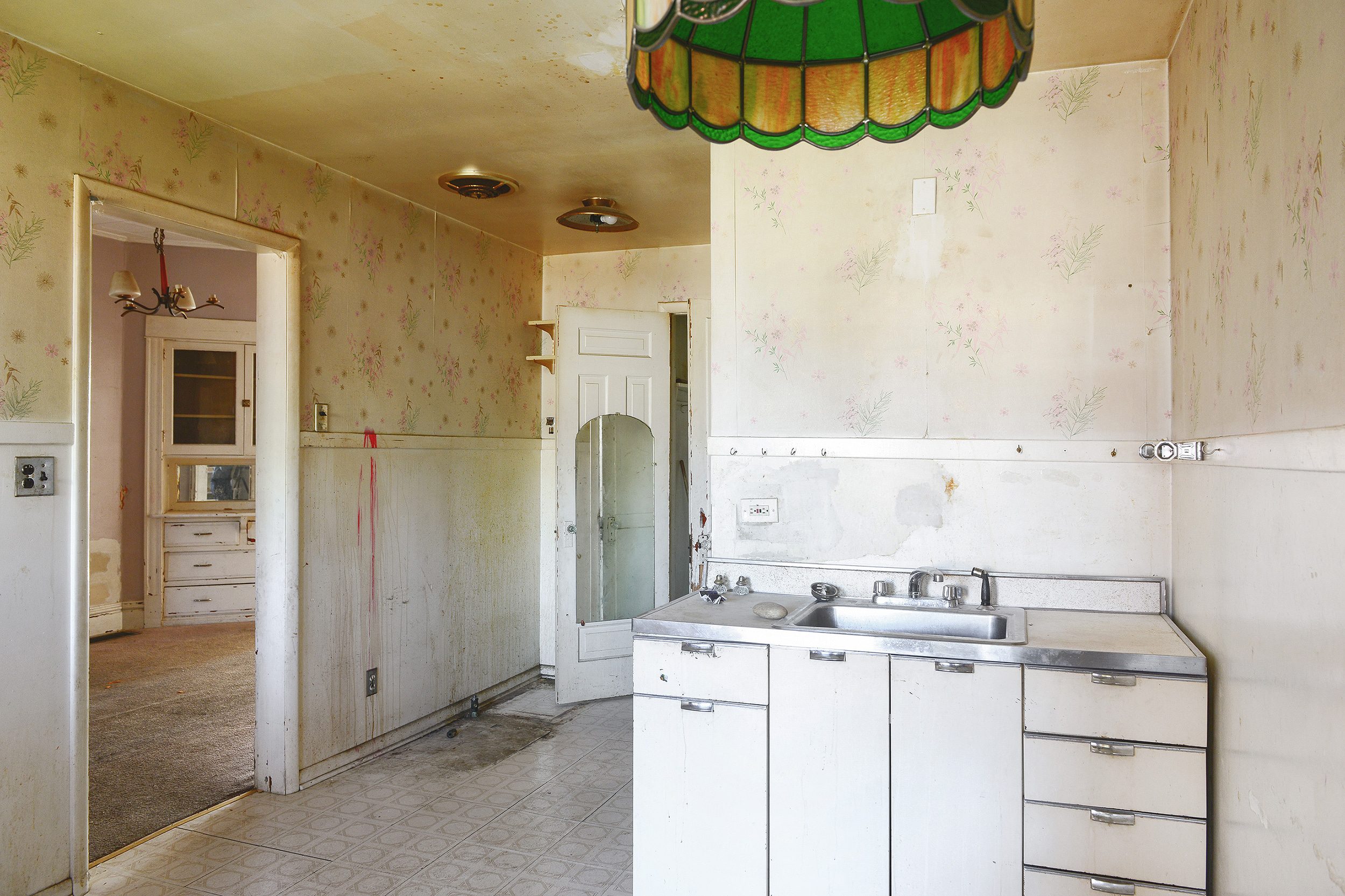 A before photo, view from the kitchen | via Yellow Brick Home