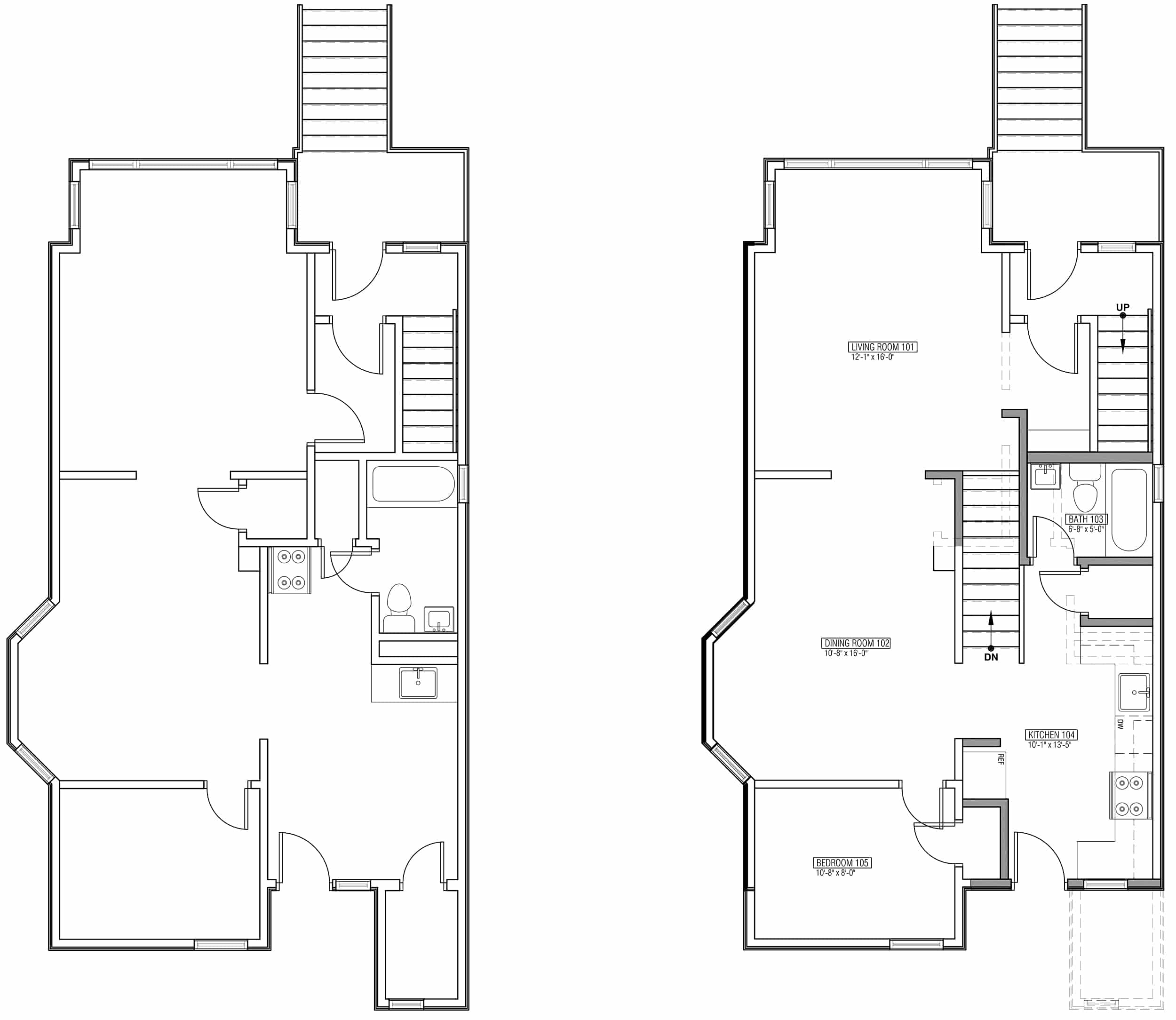 Breaking down all of our plans for The Two Flat, Unit 1, including floor plans and our progress so far! There's a lot to unpack with this renovation, so let's dive in. via Yellow Brick Home