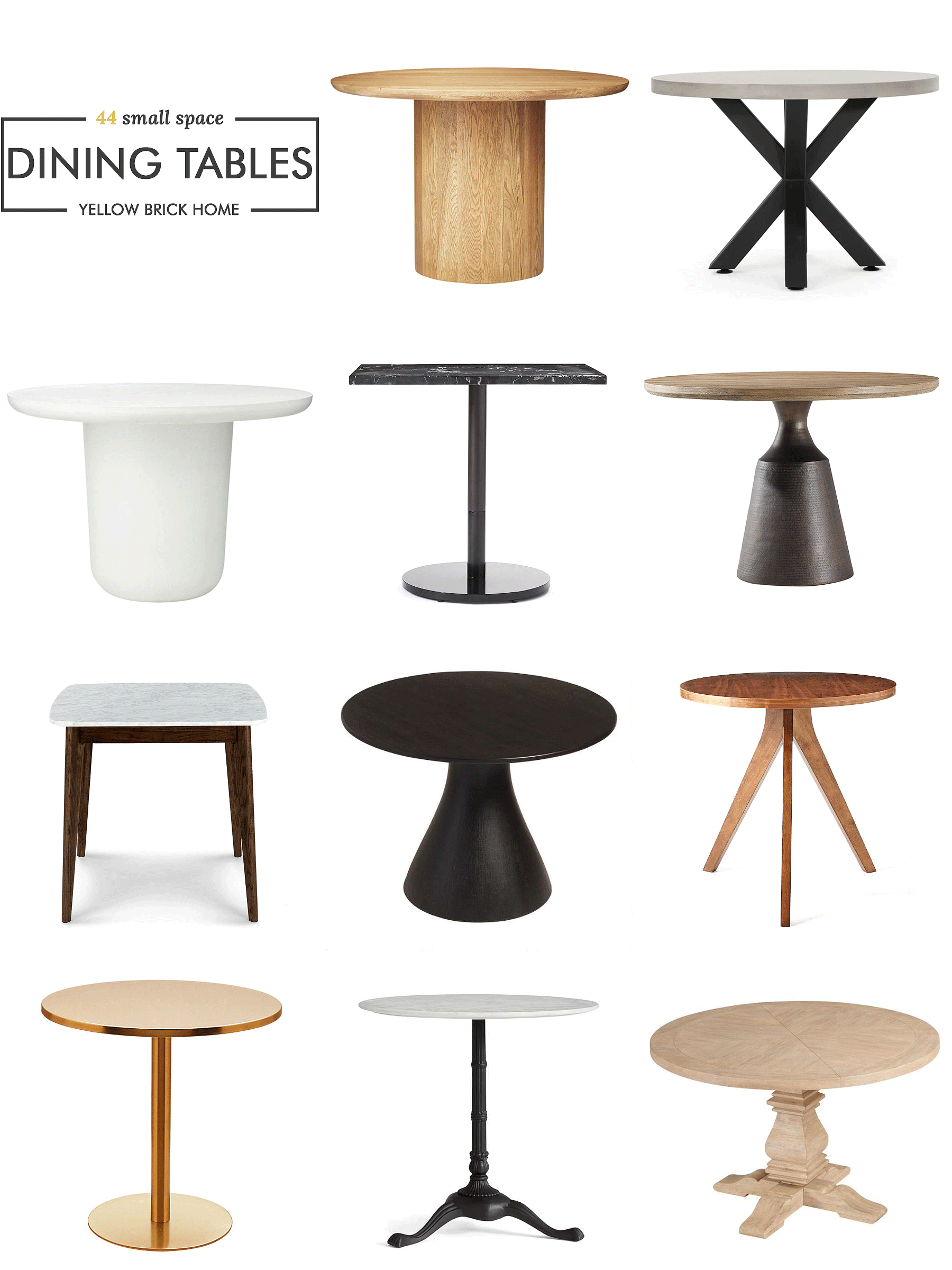 a BIG round up of 44 dining tables that work well in a small space | small space dining tables | via Yellow Brick Home