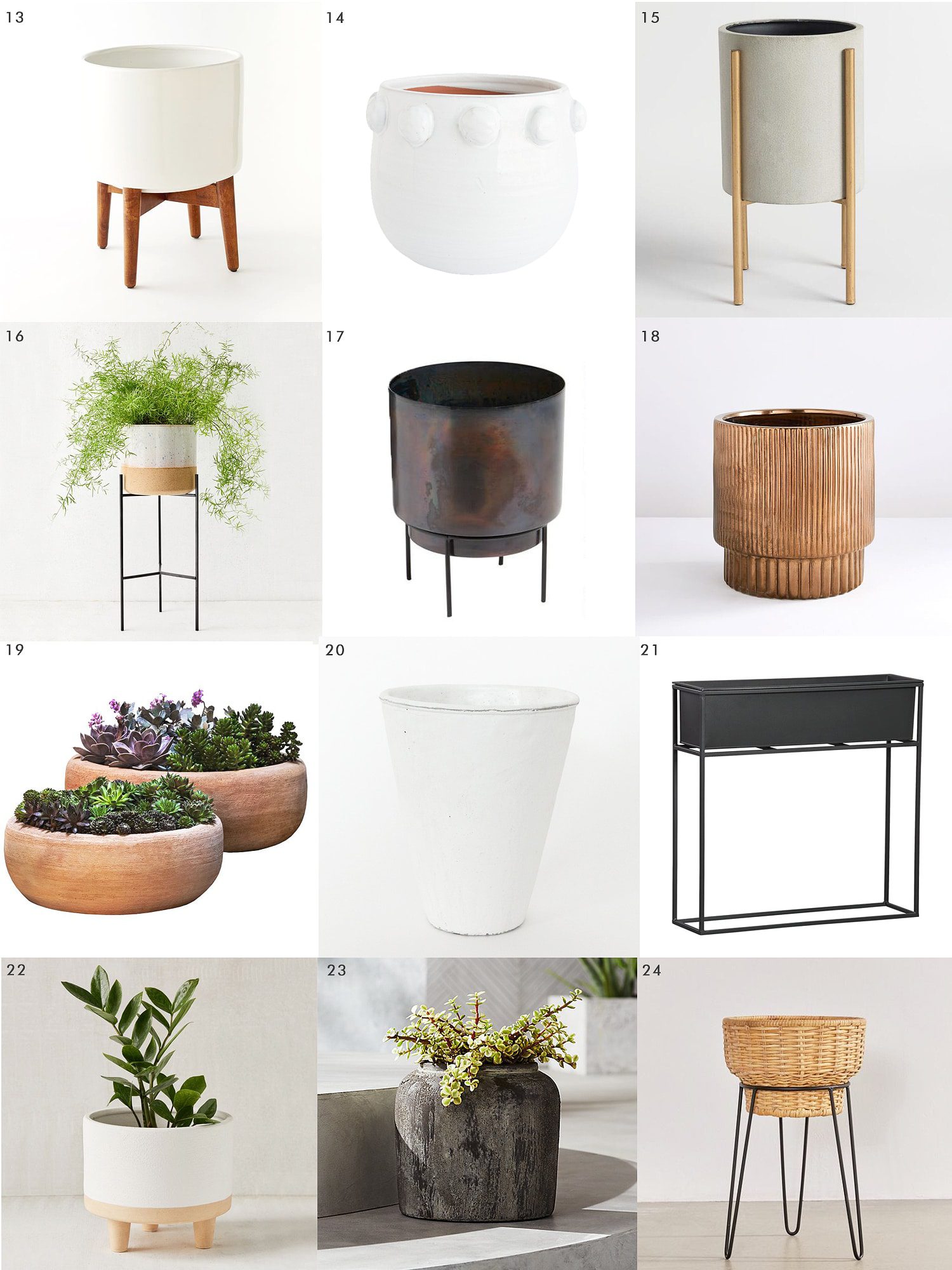 Easy to care for houseplants (even for the blackest thumbs), plus a big round-up of our favorite planters in all shapes and sizes! | via Yellow Brick Home