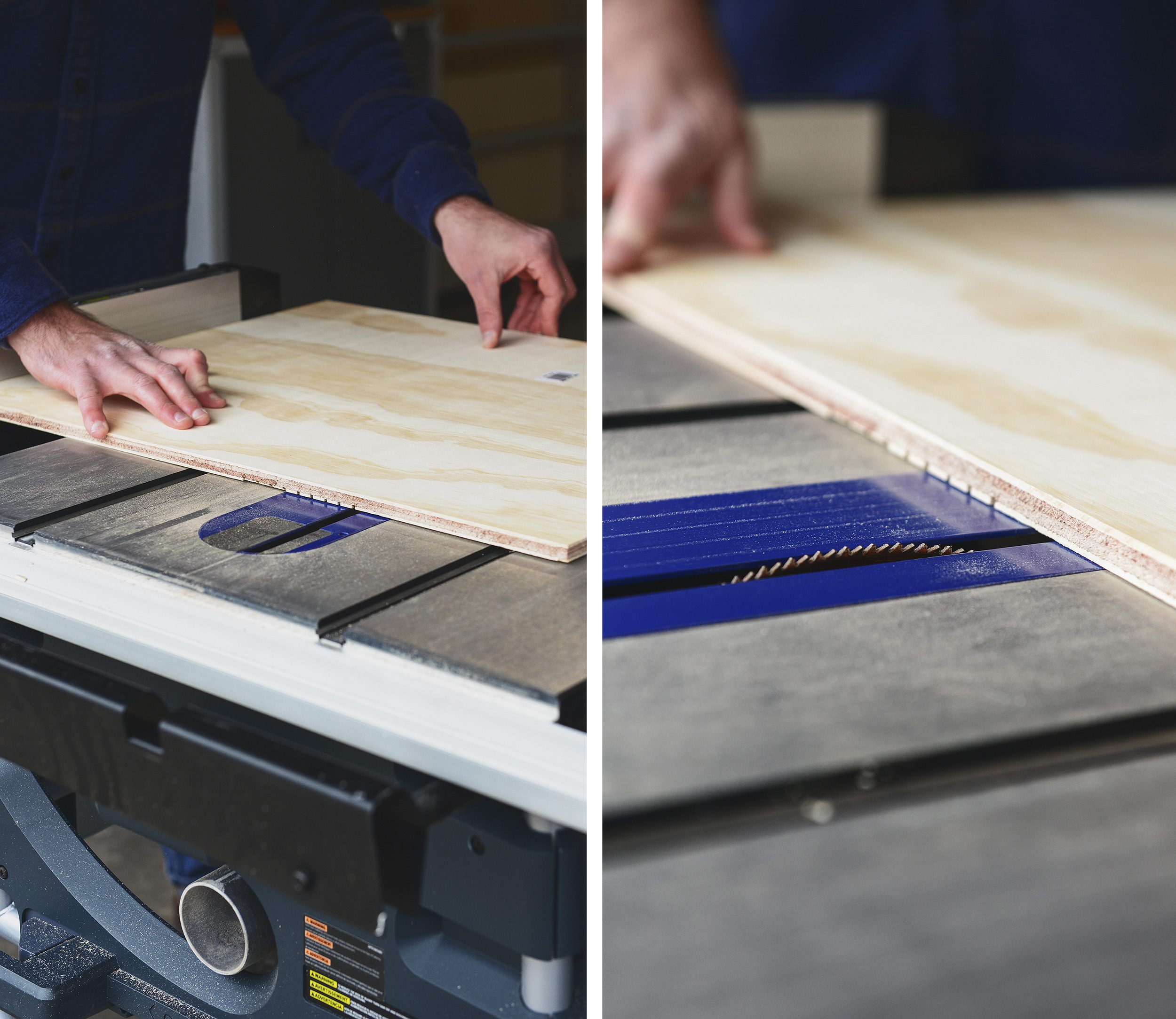 Grooves are cut into plywood using a table saw // How-to build a bat box, DIY bat box via Yellow Brick Home
