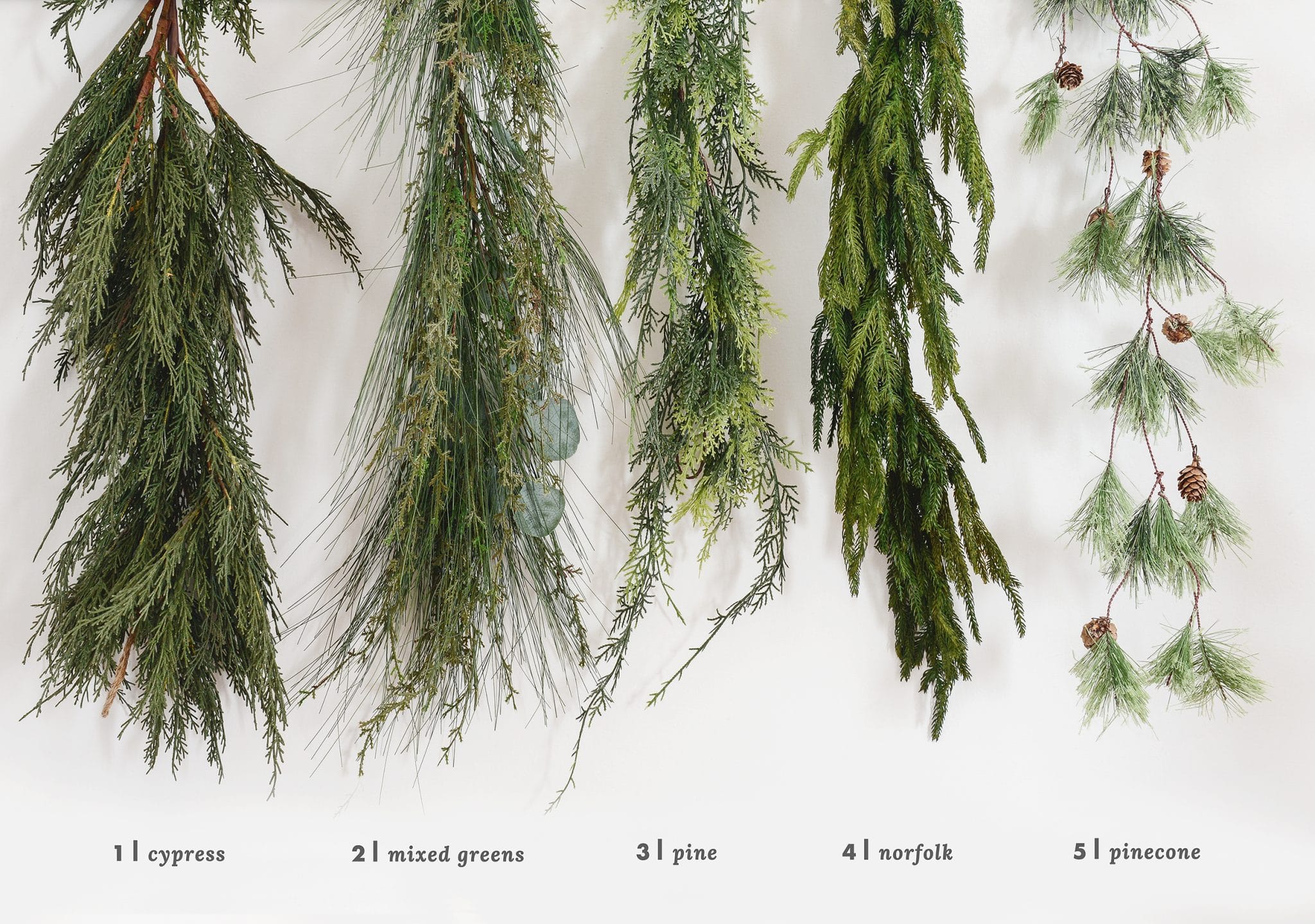 5 strands of garland | Which flocking spray is best? | How to flock your own holiday garland, tree and decor, via Yellow Brick Home
