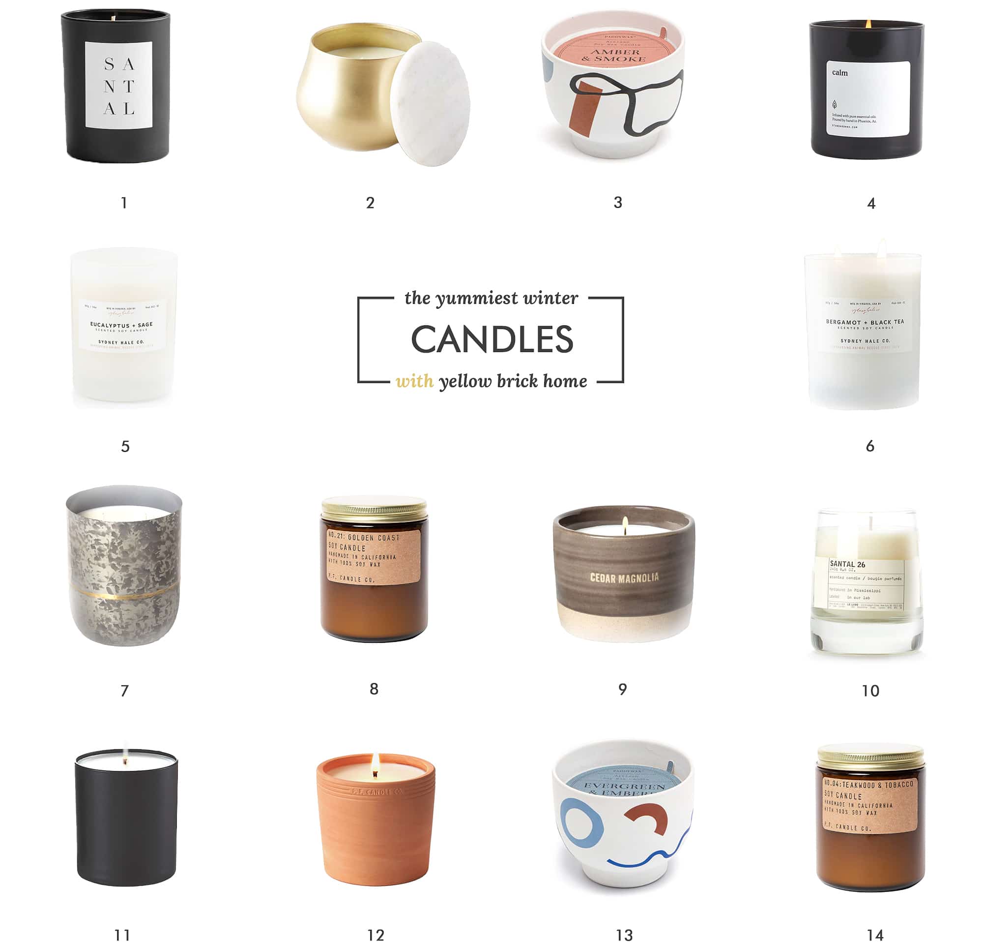 A round up of our favorite candles to burn all winter long | a round up of the yummiest candles for staying cozy during the winter | via Yellow Brick Home