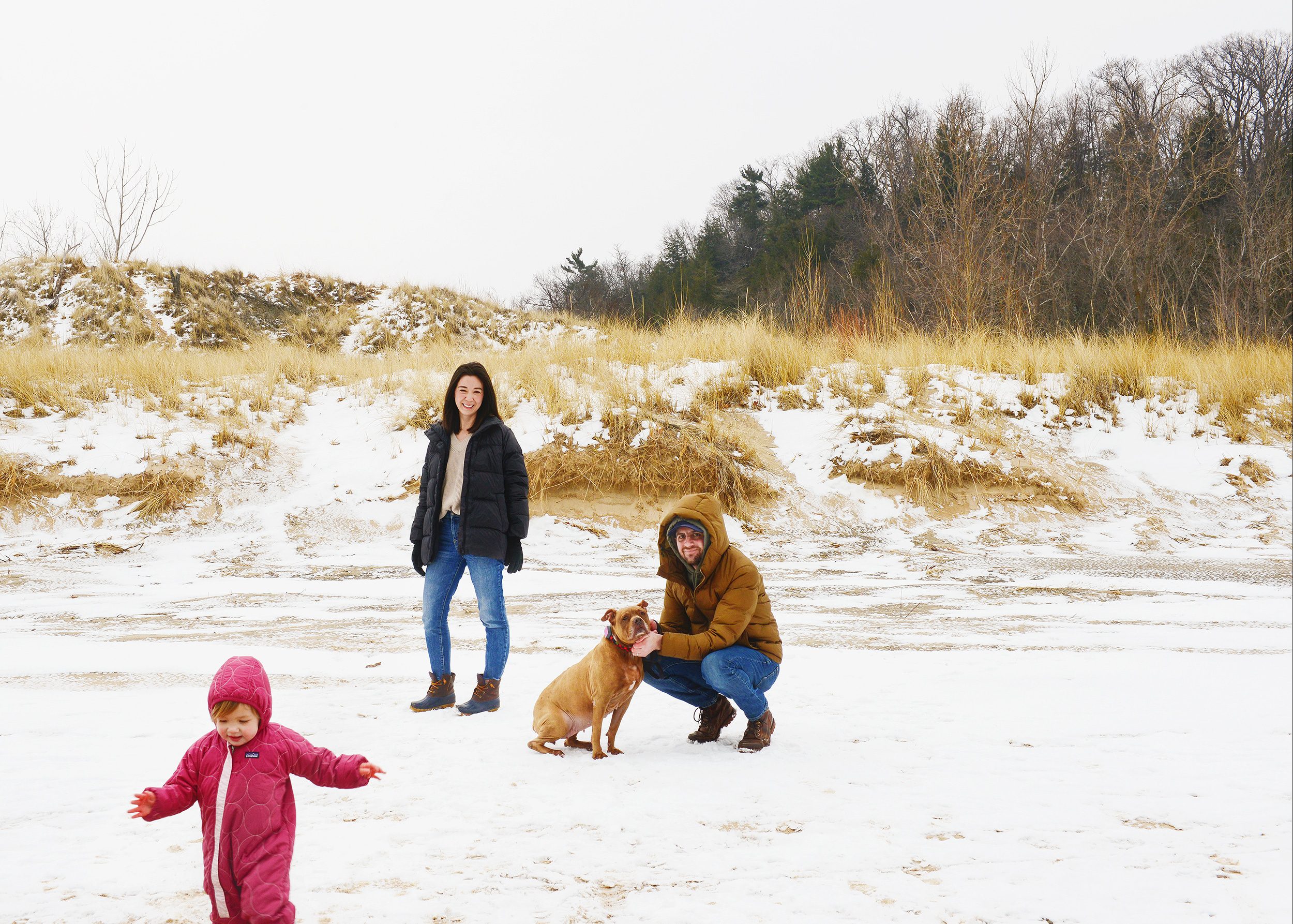 The whole family hanging out at Warren Dunes State Park | via Yellow Brick Home