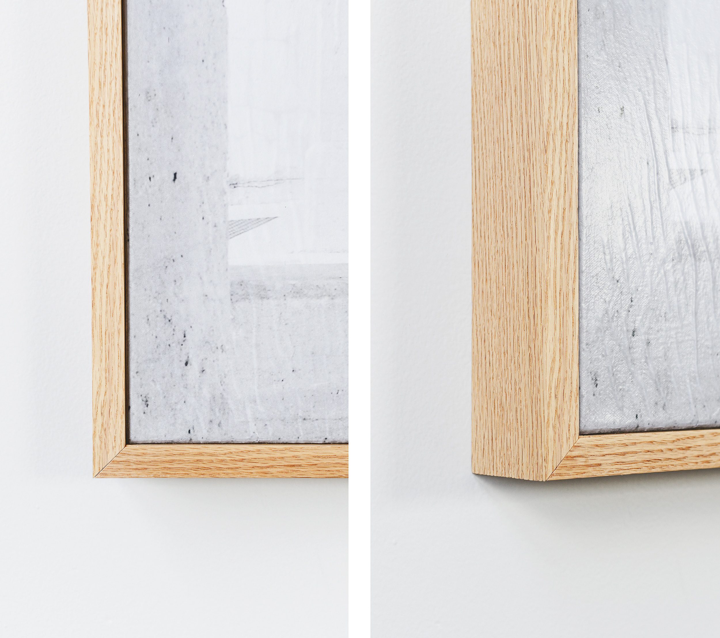 Detail of oak frame | DIY engineer print art | via Yellow Brick Home