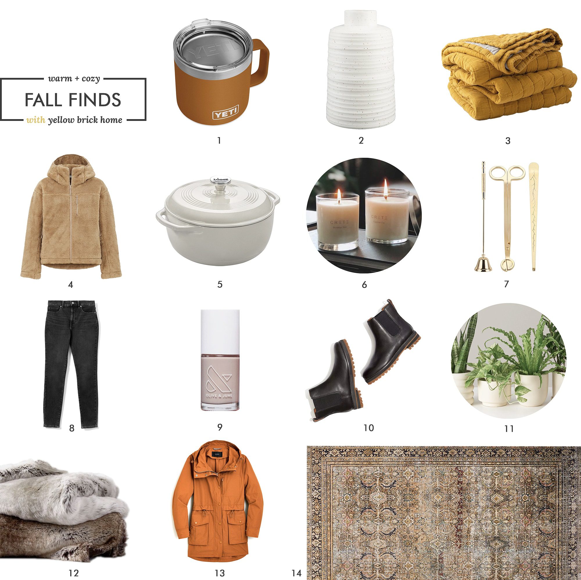 A big round-up of fall favorites, from clothes to home decor! via Yellow Brick Home