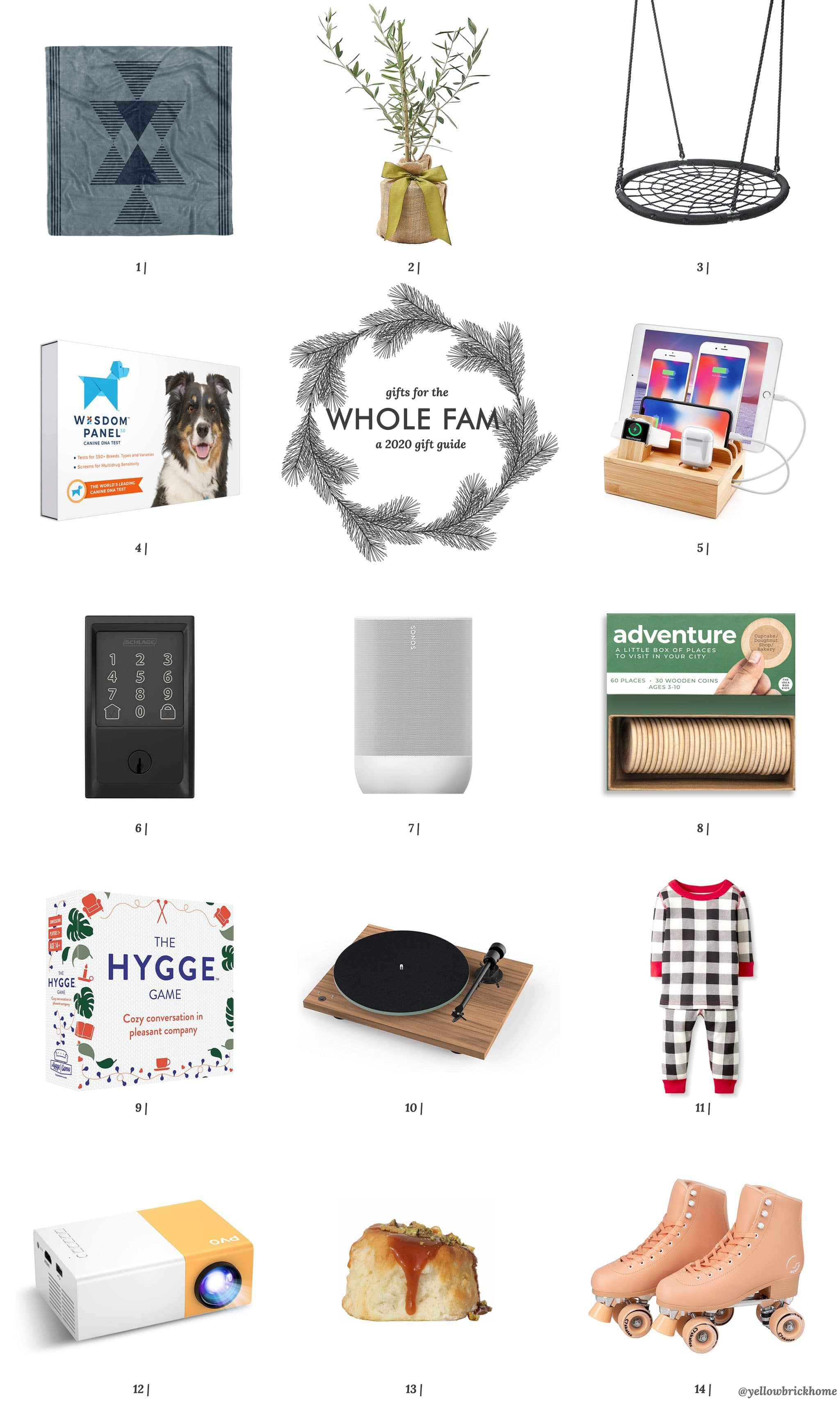 A round-up of gifts that the ENTIRE family can enjoy! Every gift is chosen with the whole family in mind. via Yellow Brick Home
