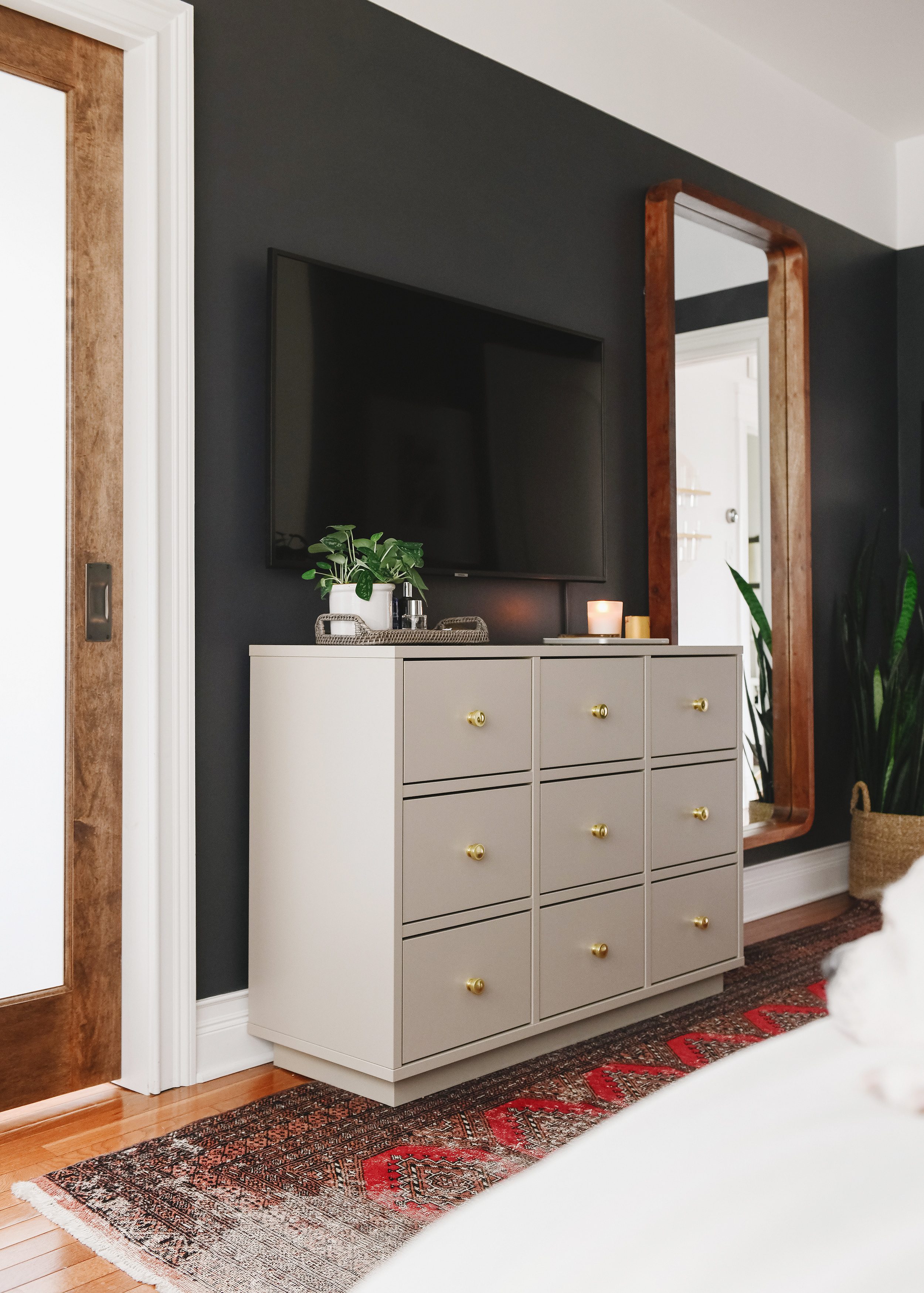 The completed dresser in our moody Chicago bedroom // via yelllow brick home