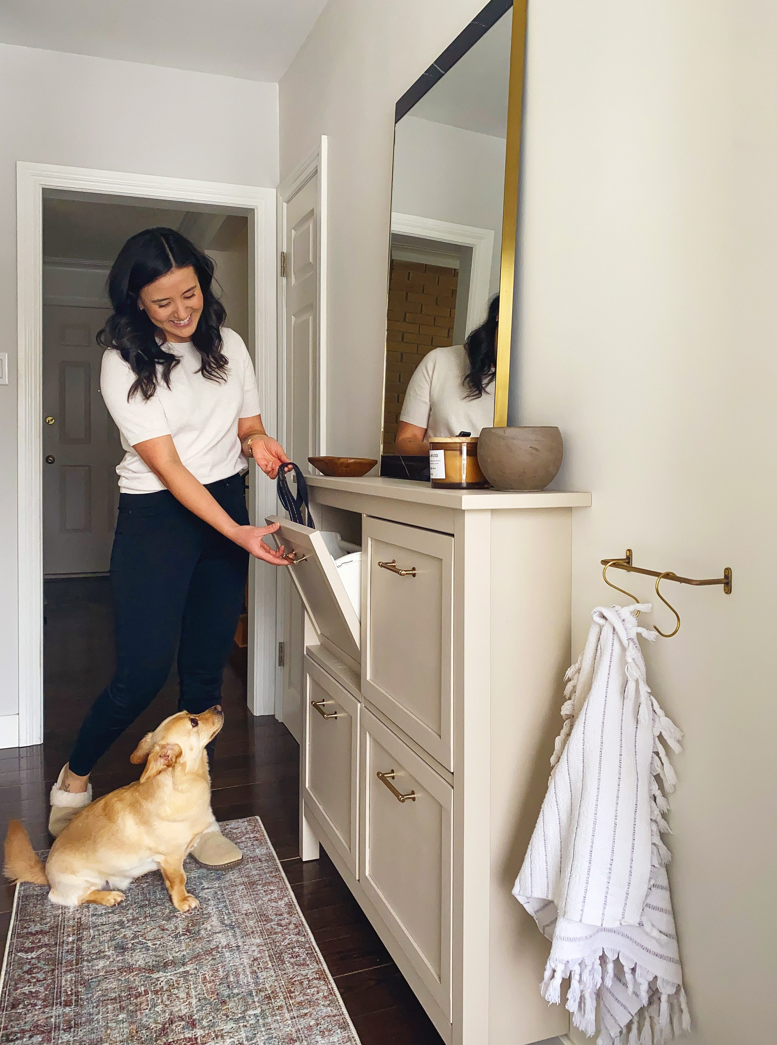 A tidy mudroom with everything its place by Our Hideaway Home | featured on Yellow Brick Home
