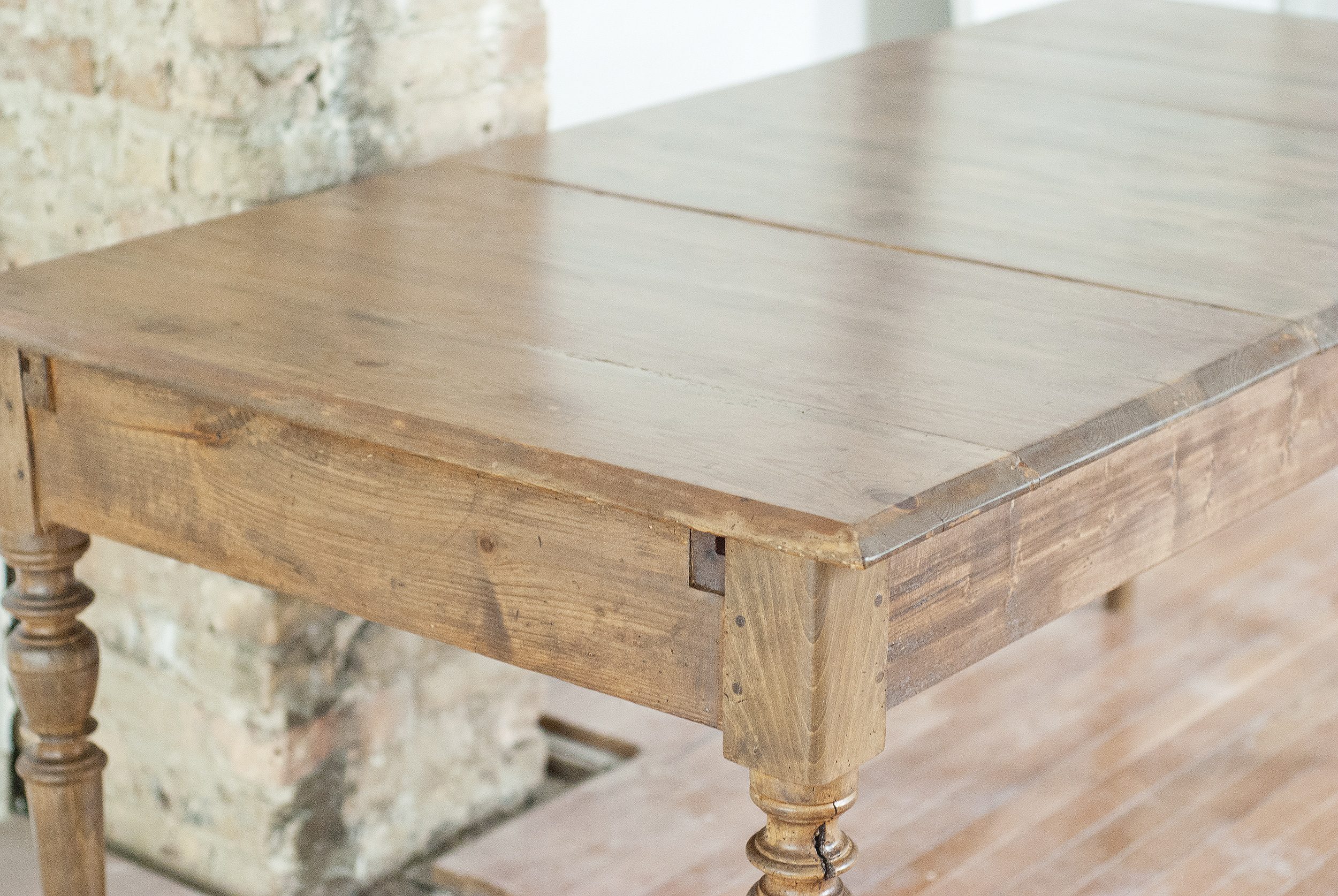 The fully rebuilt and refinished table // via Yellow Brick Home