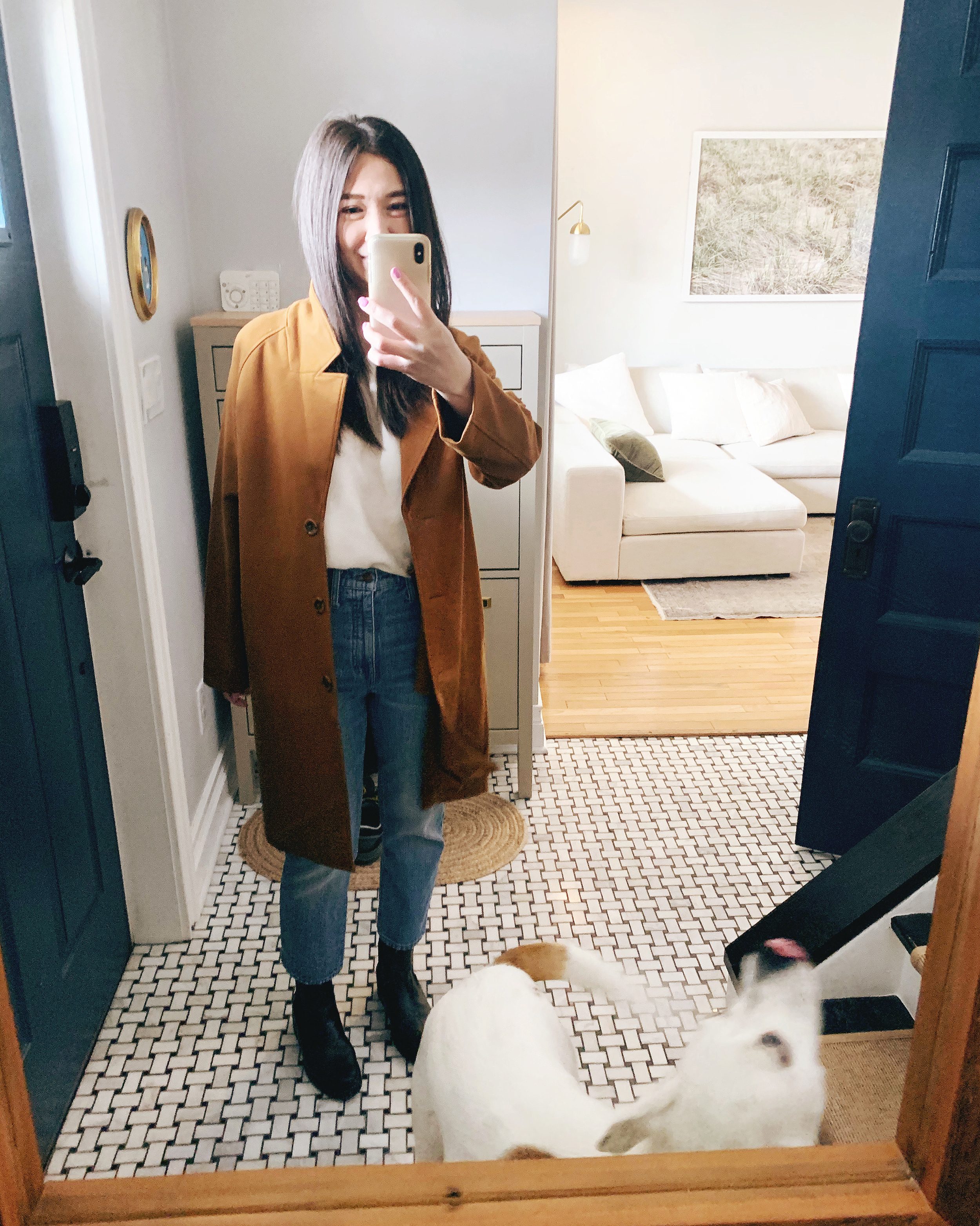 My Kitty-colored Dream Coat is back in (very limited) stock! I wouldn't sleep on this - it's the most versatile jacket in my closet for in-between weather. via Yellow Brick Home
