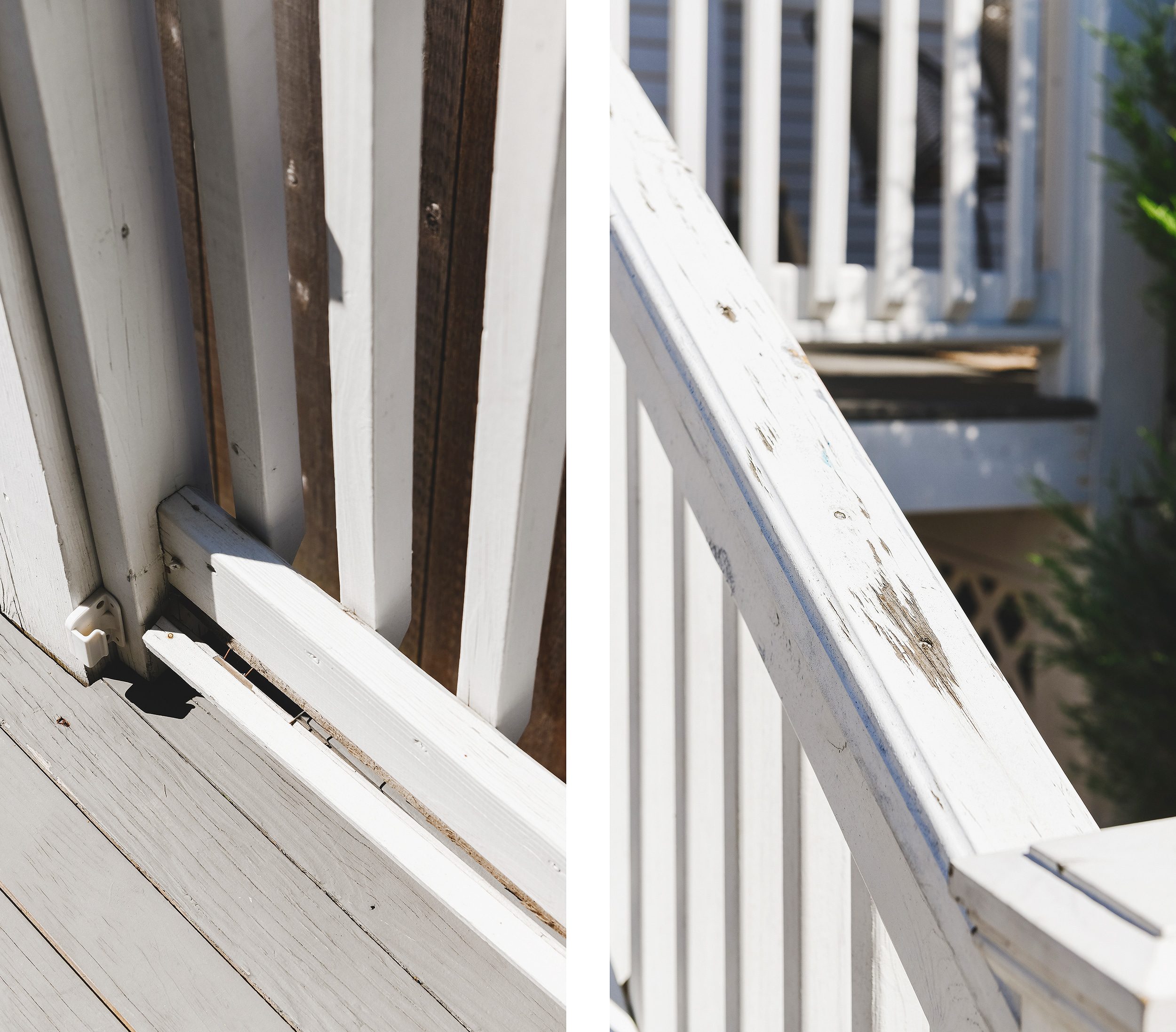 We'll repair and replace railing components as necessary. We'll also touch up lots and lots of paint  // via Yellow Brick Home