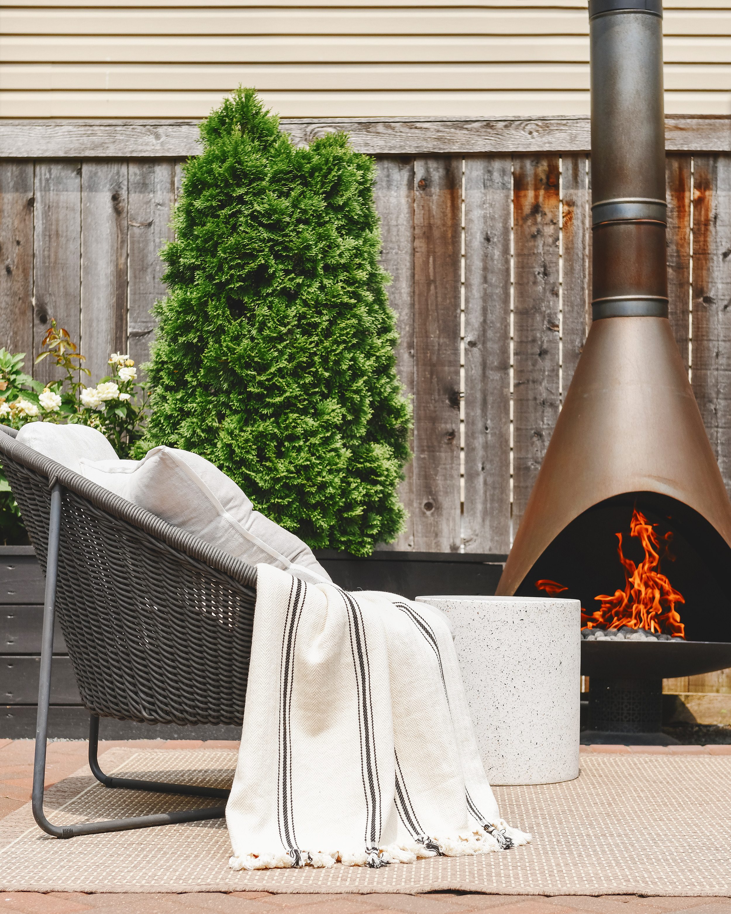 Our Chicago backyard featuring our vintage Preway fireplace, which was scored on Craigslist in Madison, WI. 