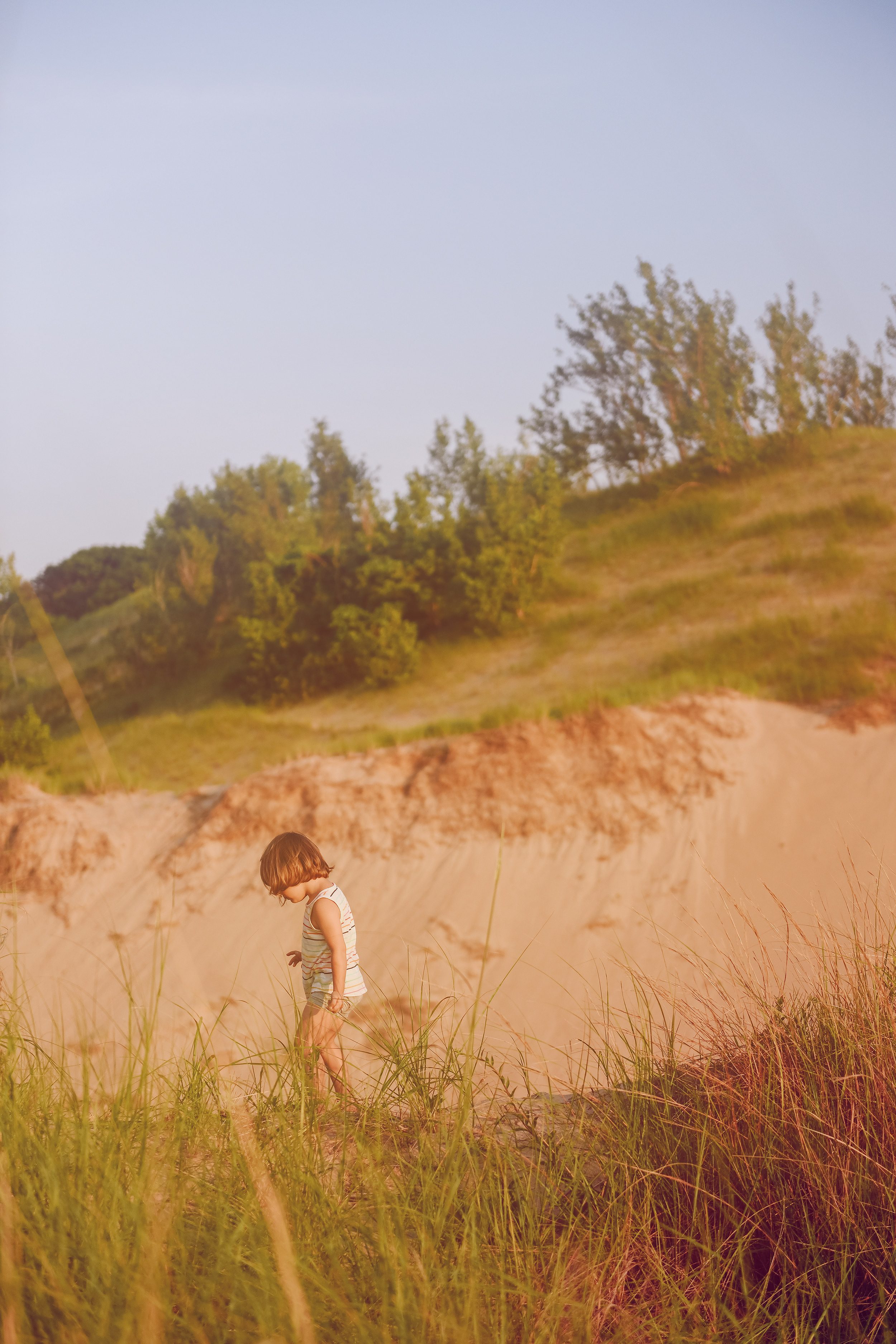 Lucy walking along the dunes in Sawyer, Michigan | via Yellow Brick Home