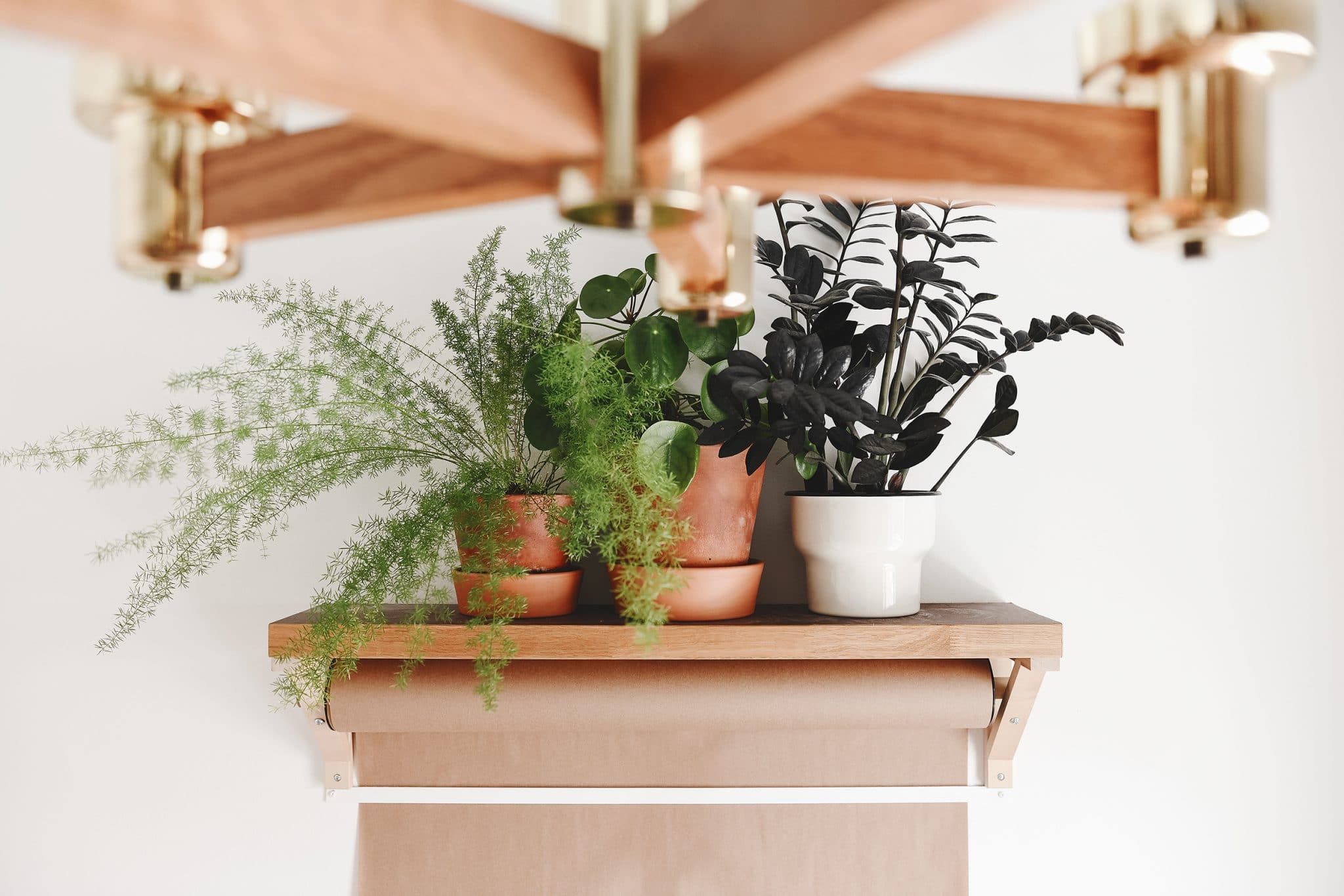 Plants cover many surfaces in our second-story craft room // via yellow brick home