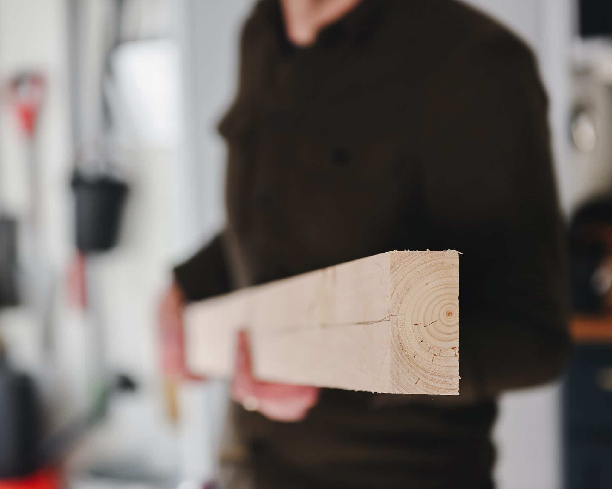 The squared edge of our cut-to-length 2 x 4. via // yellowbrickhome