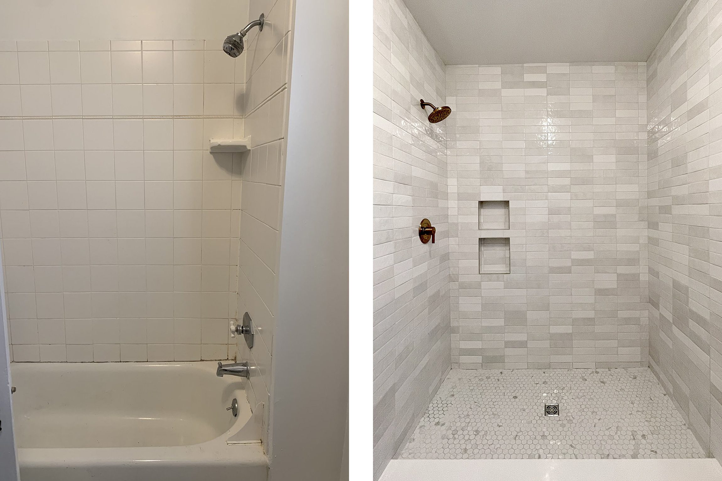 Before and after bathroom makeover by Little Chicago Two Flat | What Is 'Home Hacking'? via Yellow Brick Home
