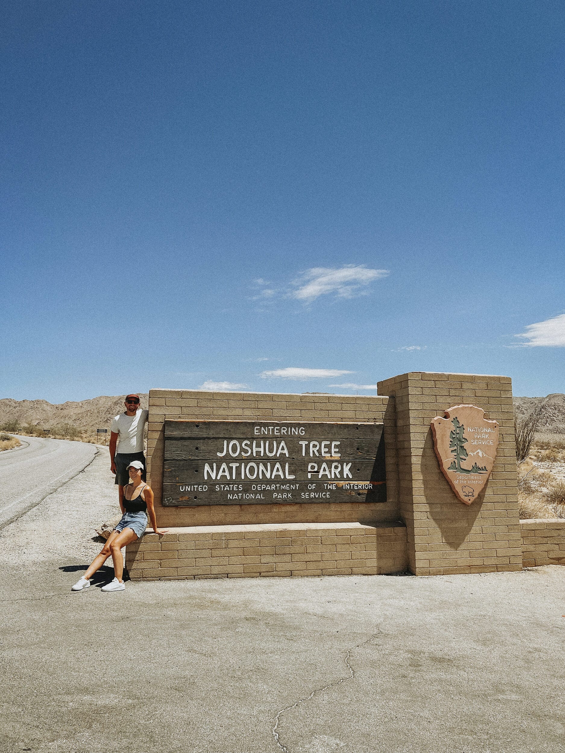 Next to the National Park sign for Joshua Tree! | via Yellow Brick Home