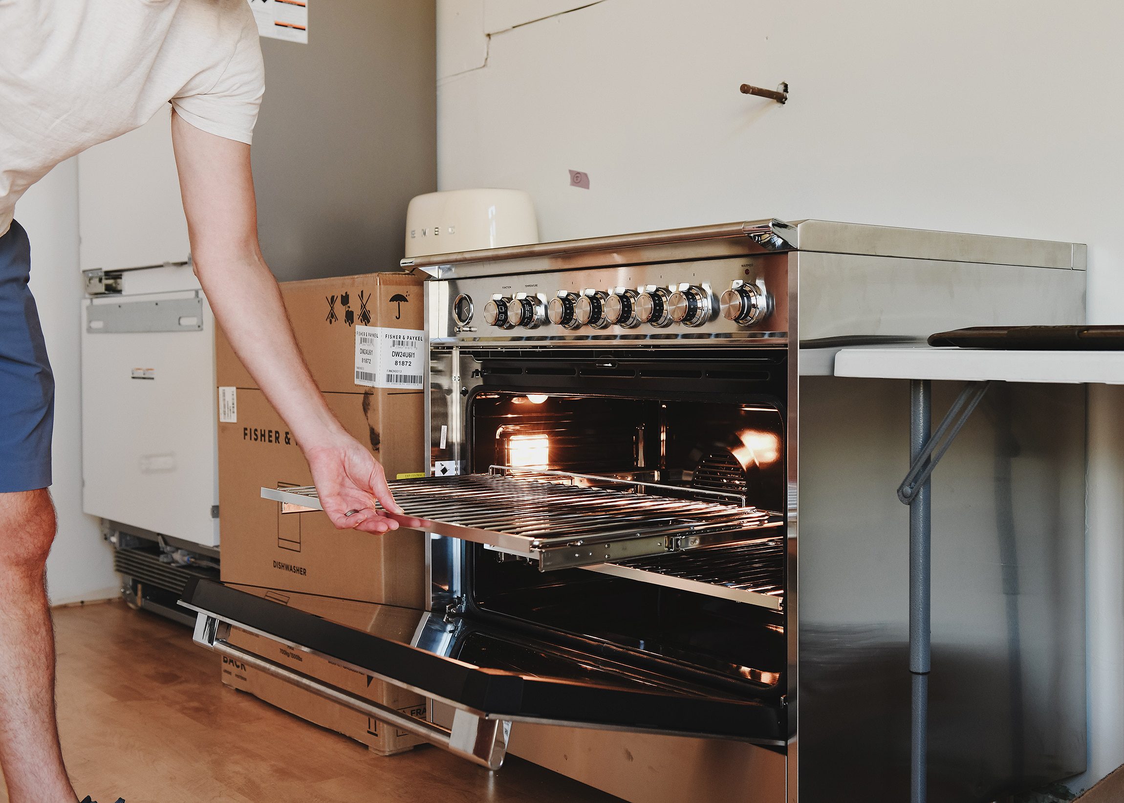 Our new 36" stainless steel Fisher & Paykel induction range // via Yellow Brick Home