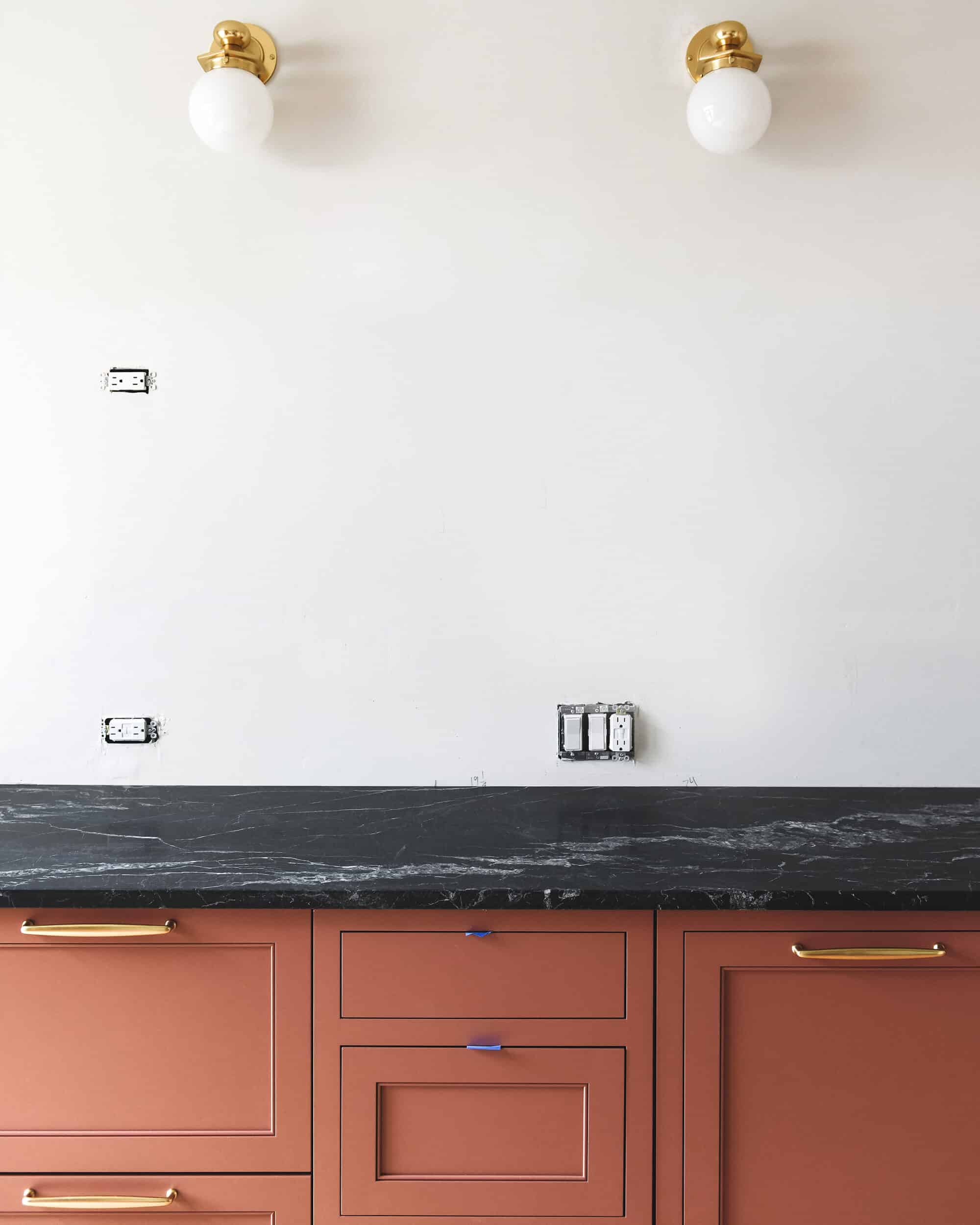 Our newly installed black marble countertops!  // via Yellow Brick Home