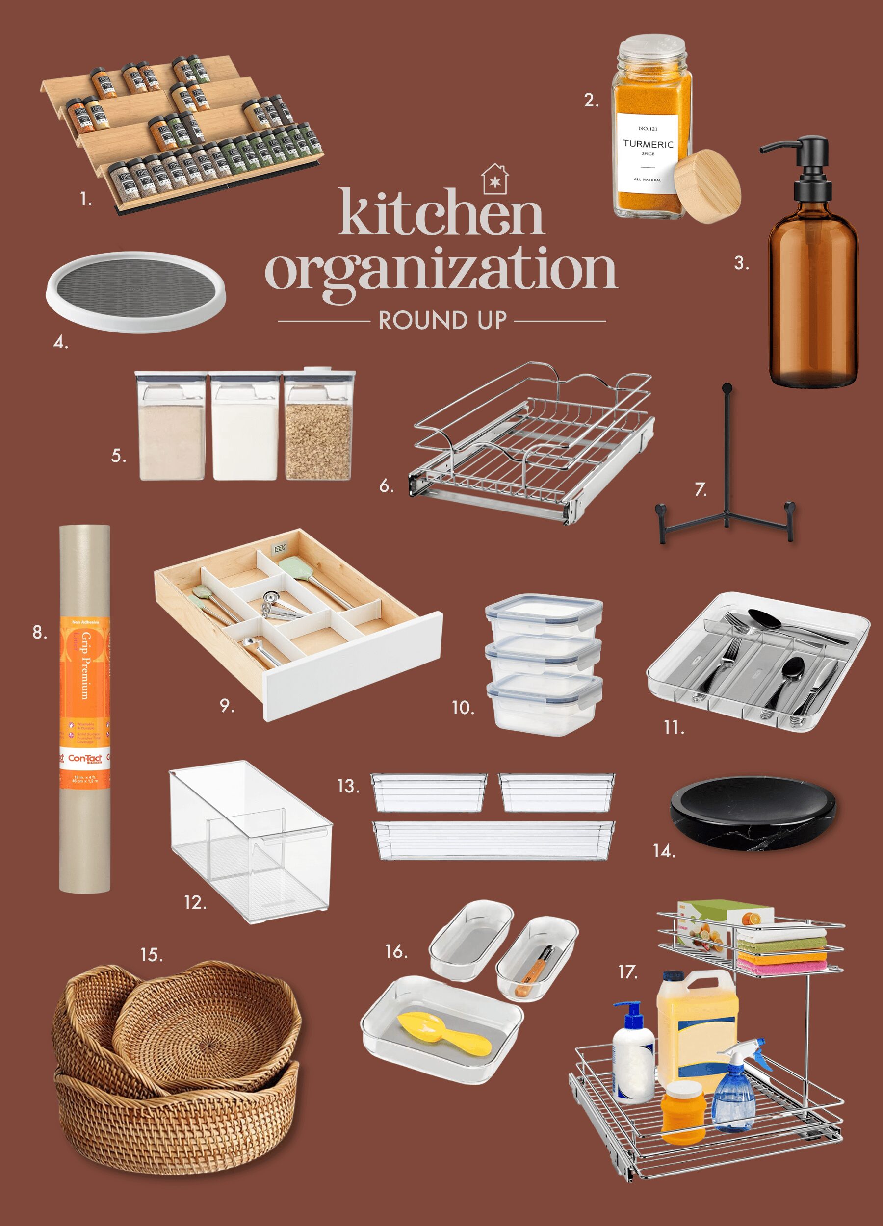 A big round up of our favorite items for kitchen organization, via Yellow Brick Home // kitchen organization ideas