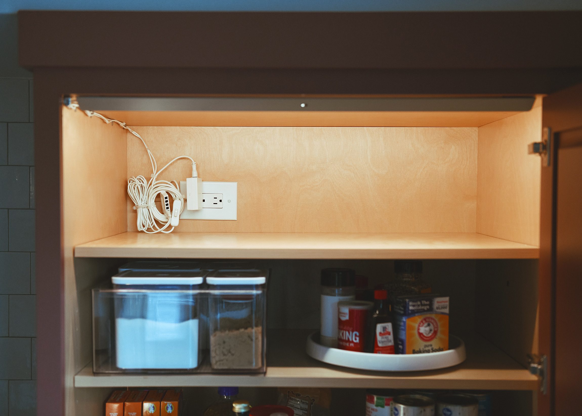 The lights installed with the cables tidy and organized  // via Yellow Brick Home