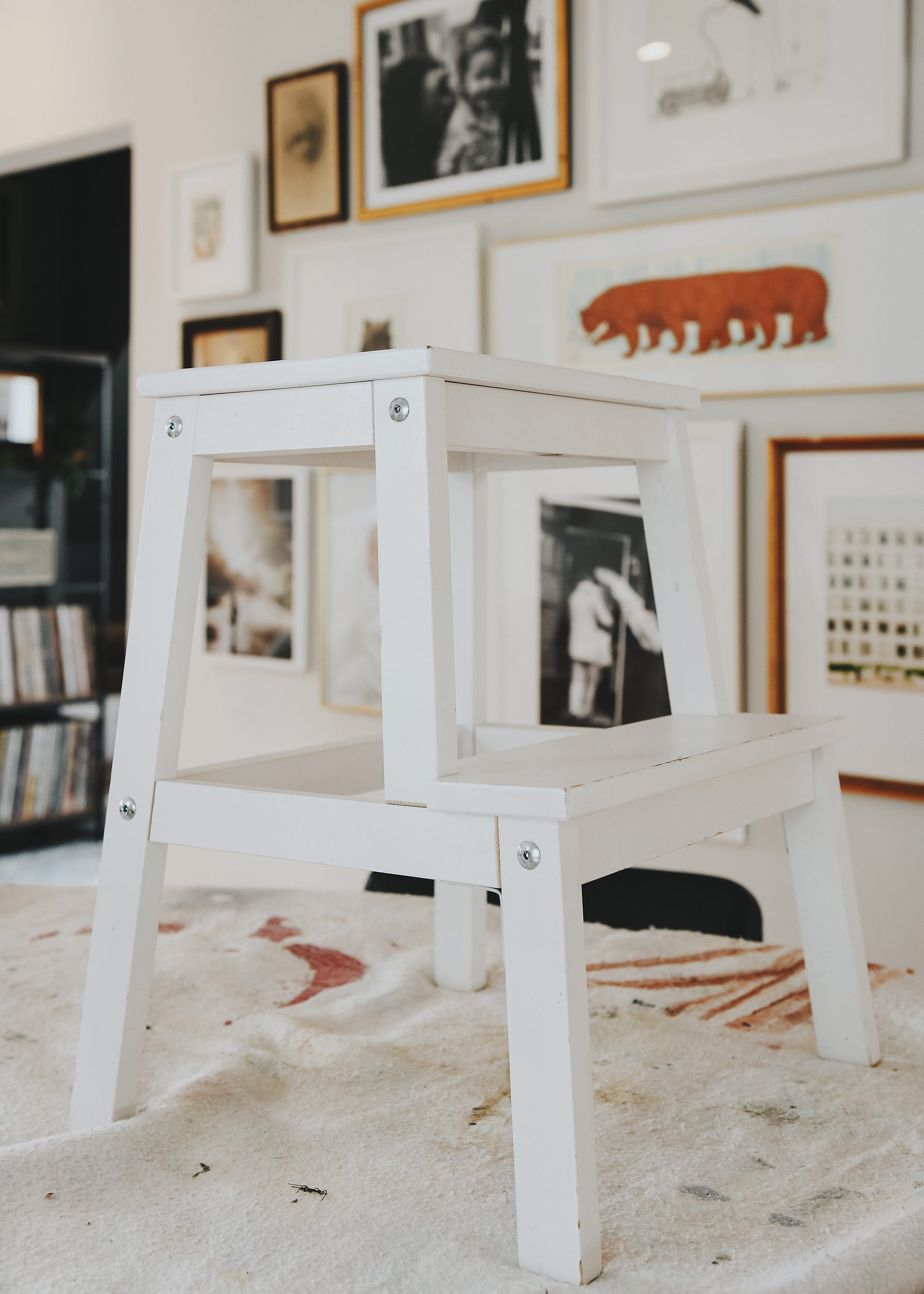 The Stool BEFORE, how to paint furniture | via Yellow Brick Home