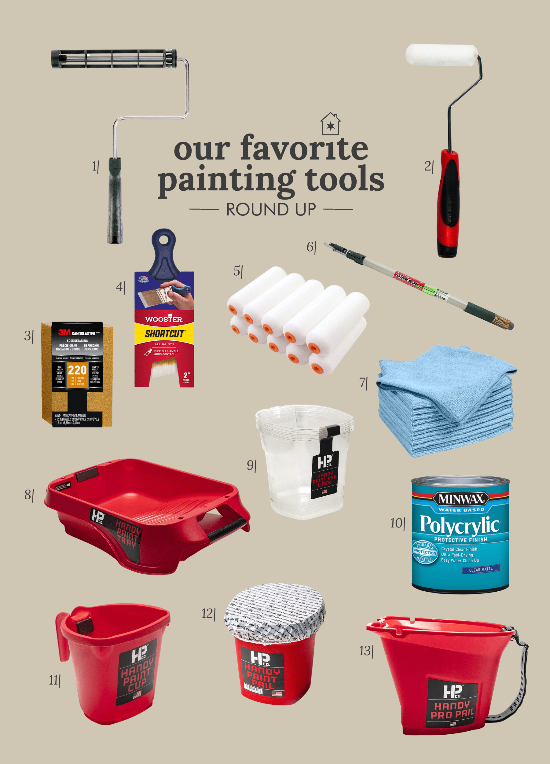 round up of our favorite painting supplies for around the home | via Yellow Brick Home