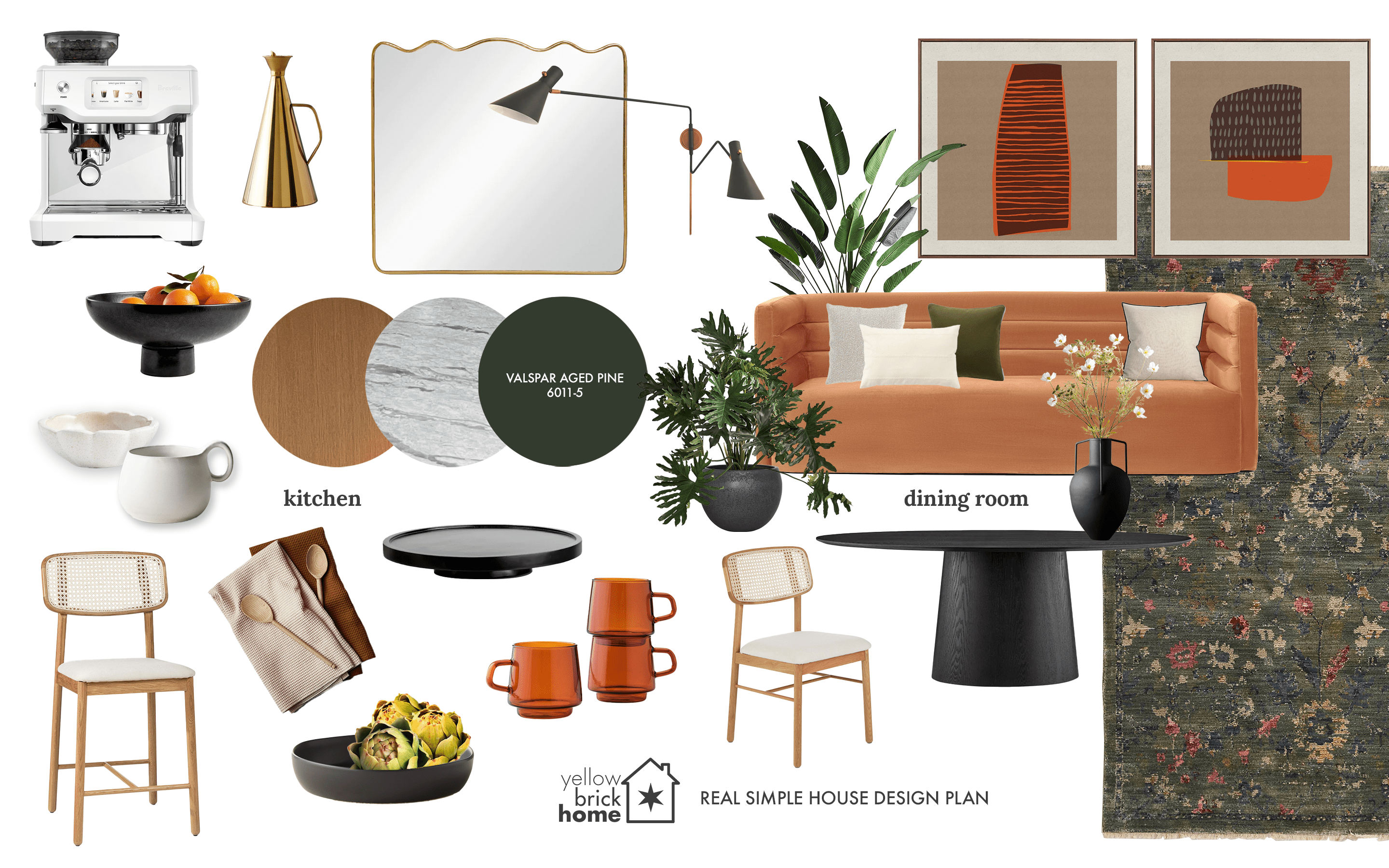 Approved Real Simple mood board for the Real Simple Home 2023 | via Yellow Brick Home