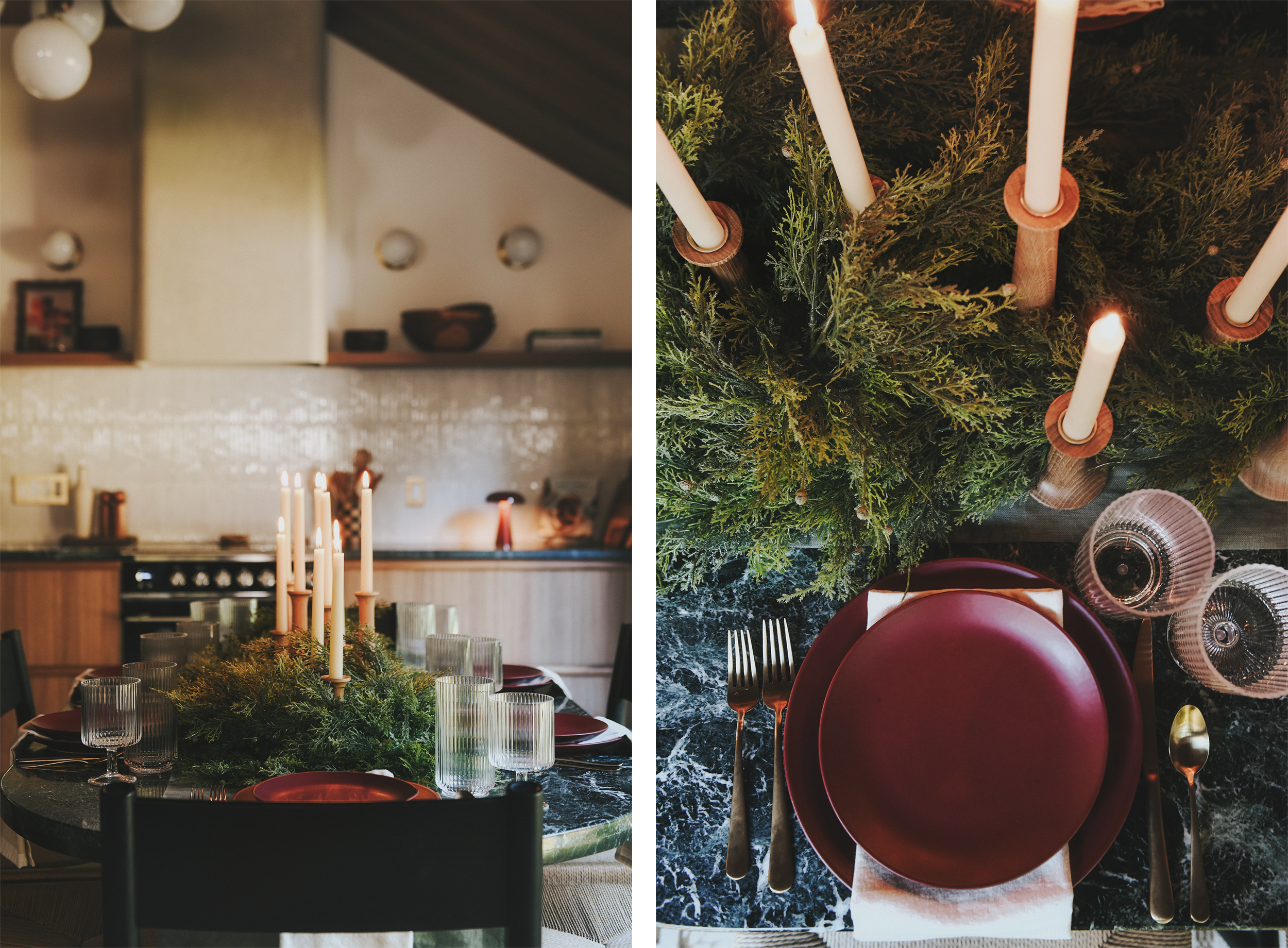 A simple, elegant table setting incorporating our favorite tablescape elements // via Yellow Brick Home