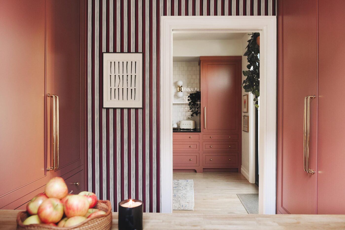 The view from the pantry into the kitchen // via Yellow Brick Home