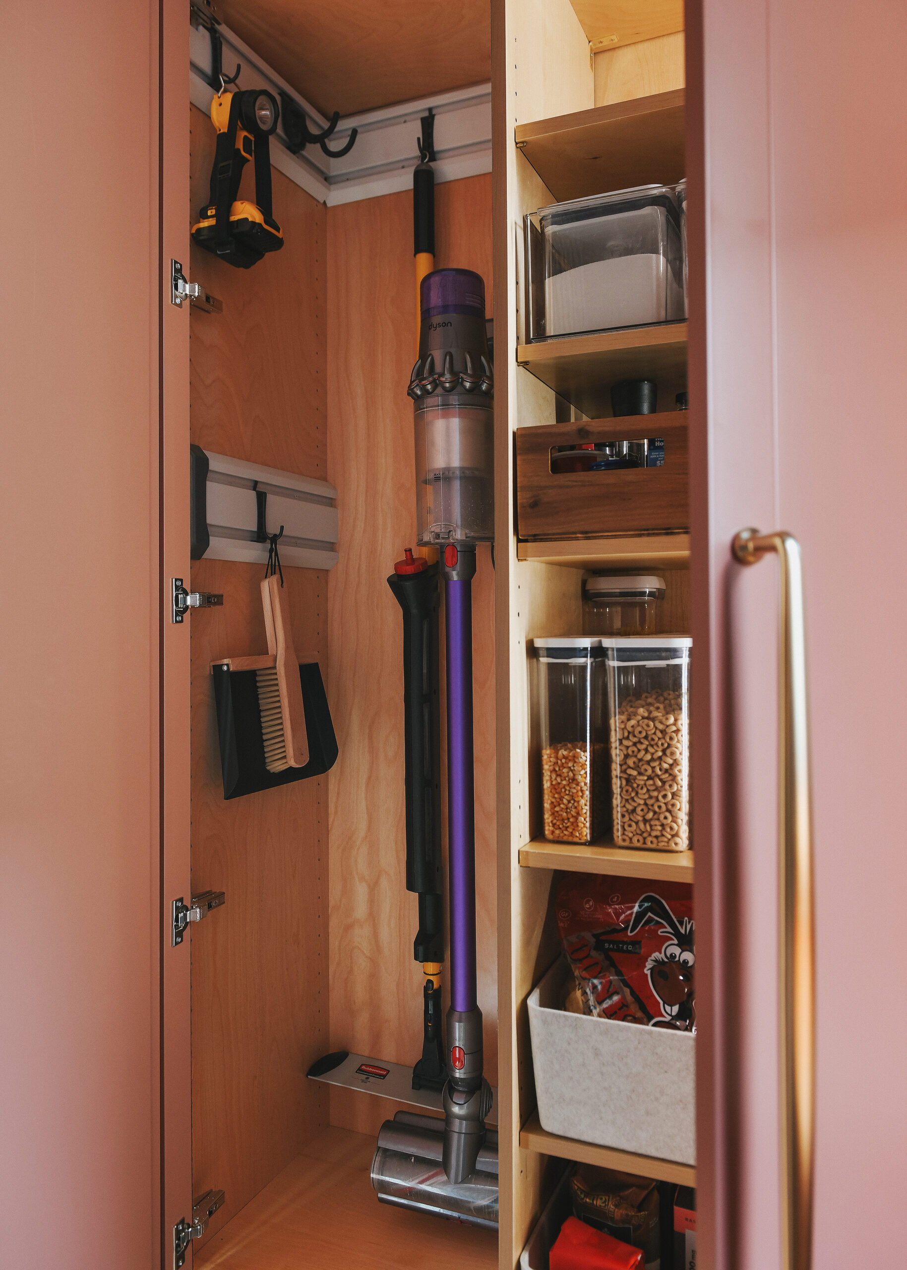 The left pantry cabinet // via Yellow Brick Home