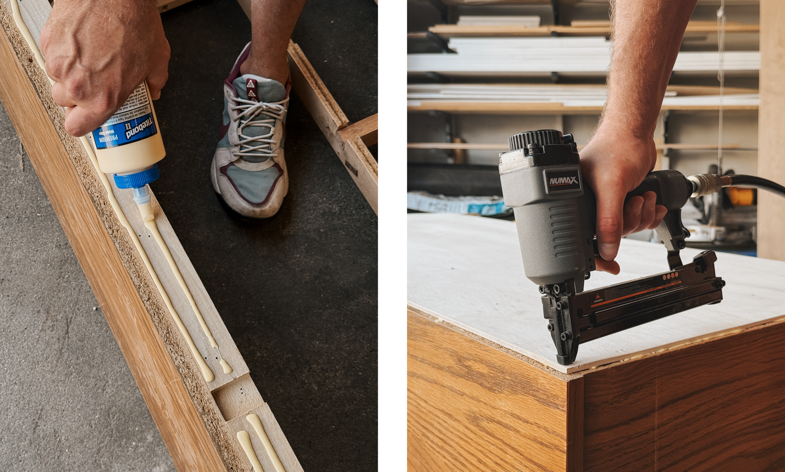 The dresser in progress // via Yellow Brick Home