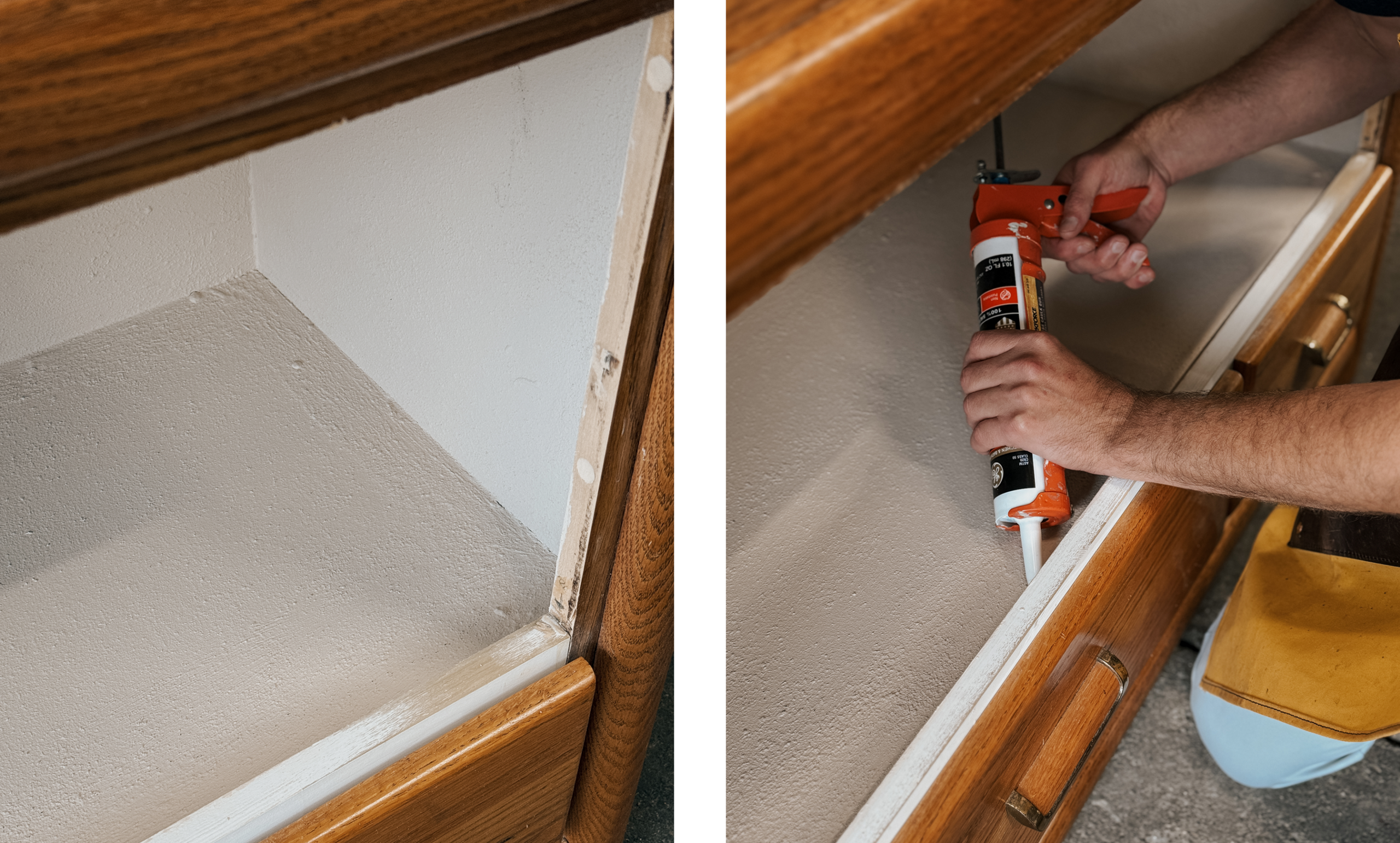 The dresser in progress // via Yellow Brick Home