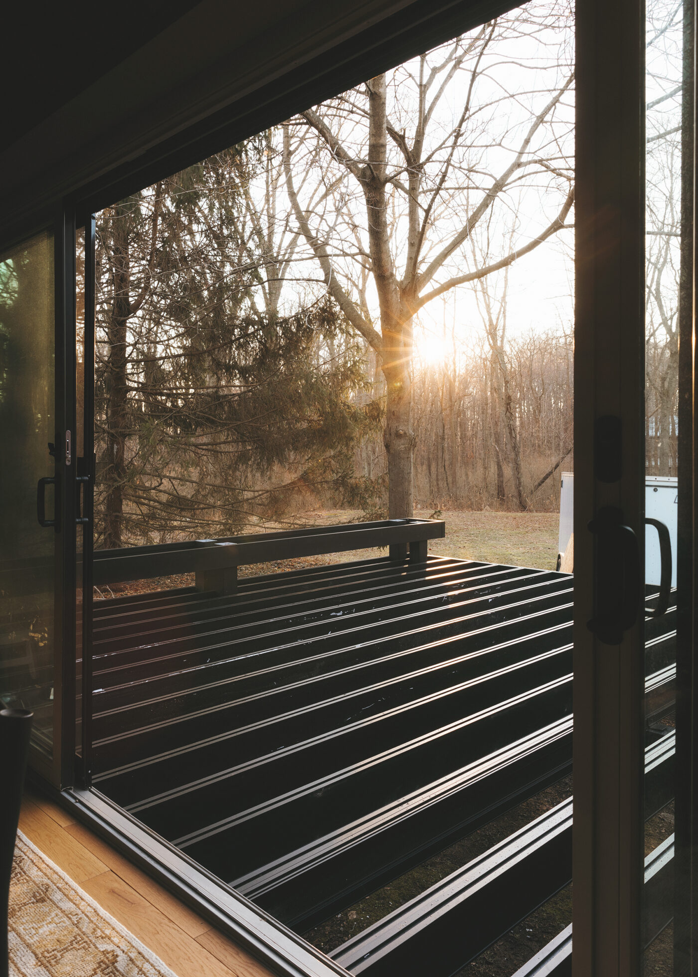 The aluminum framing system of our TimberTech deck at our Michigan Red House // via Yellow Brick home