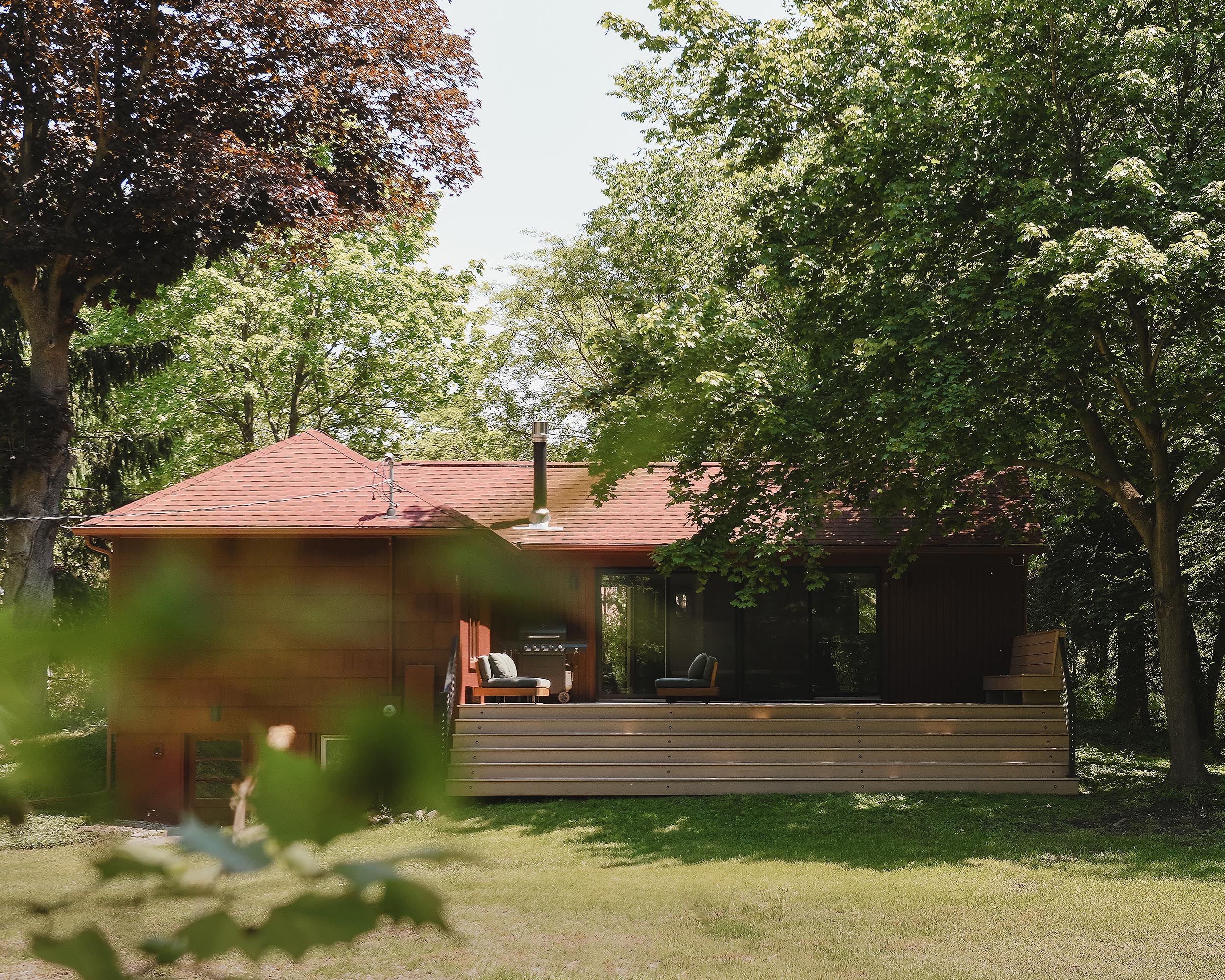 The completed TimberTech deck at our Michigan Red House // via Yellow Brick home