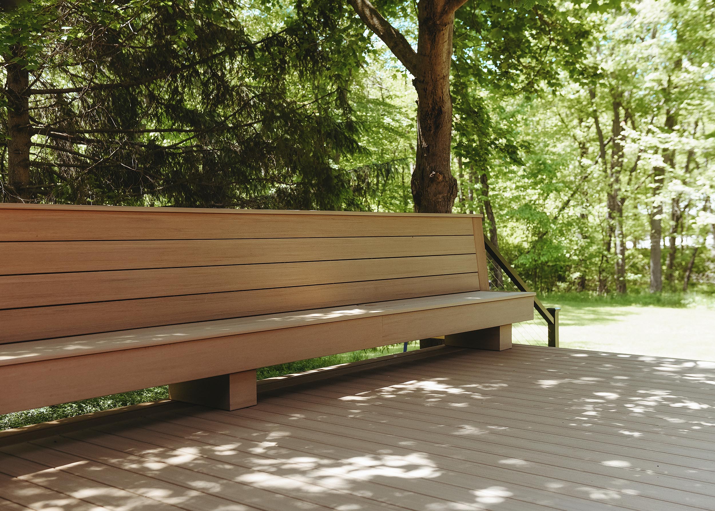 The completed TimberTech deck at our Michigan Red House // via Yellow Brick home