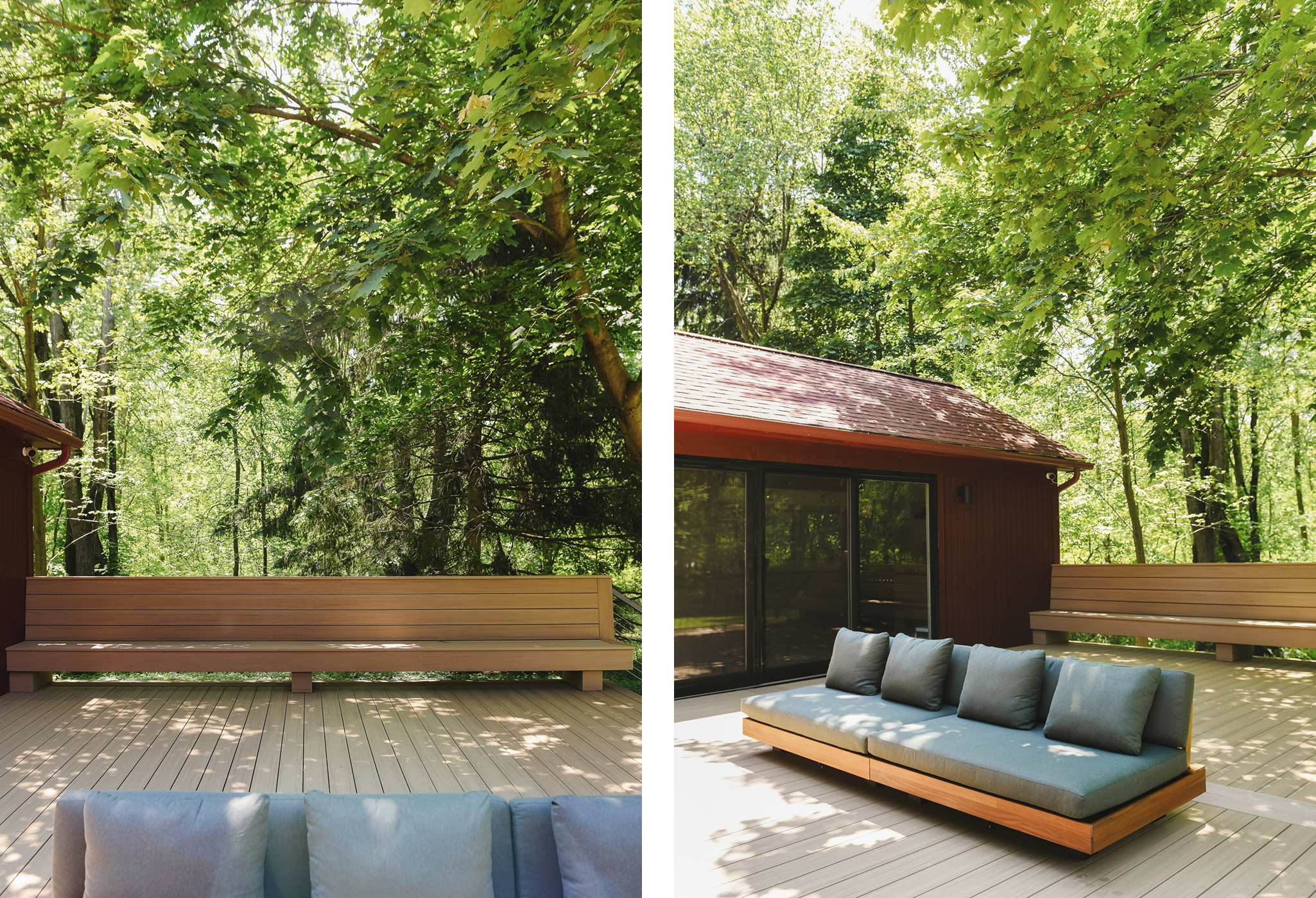 The completed TimberTech deck at our Michigan Red House // via Yellow Brick home
