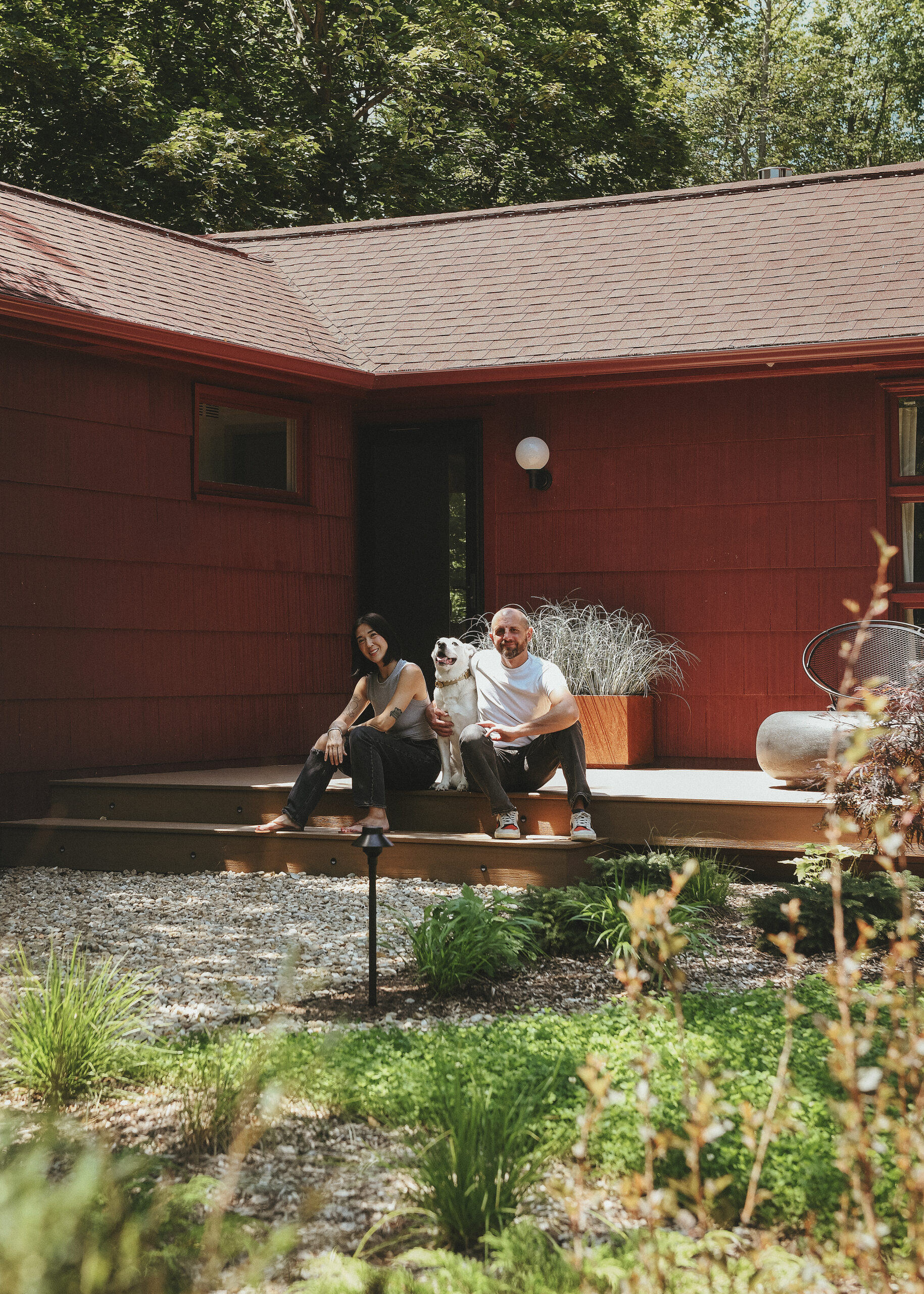 Kim and Scott on the Red House front porch // via Yellow Brick Home