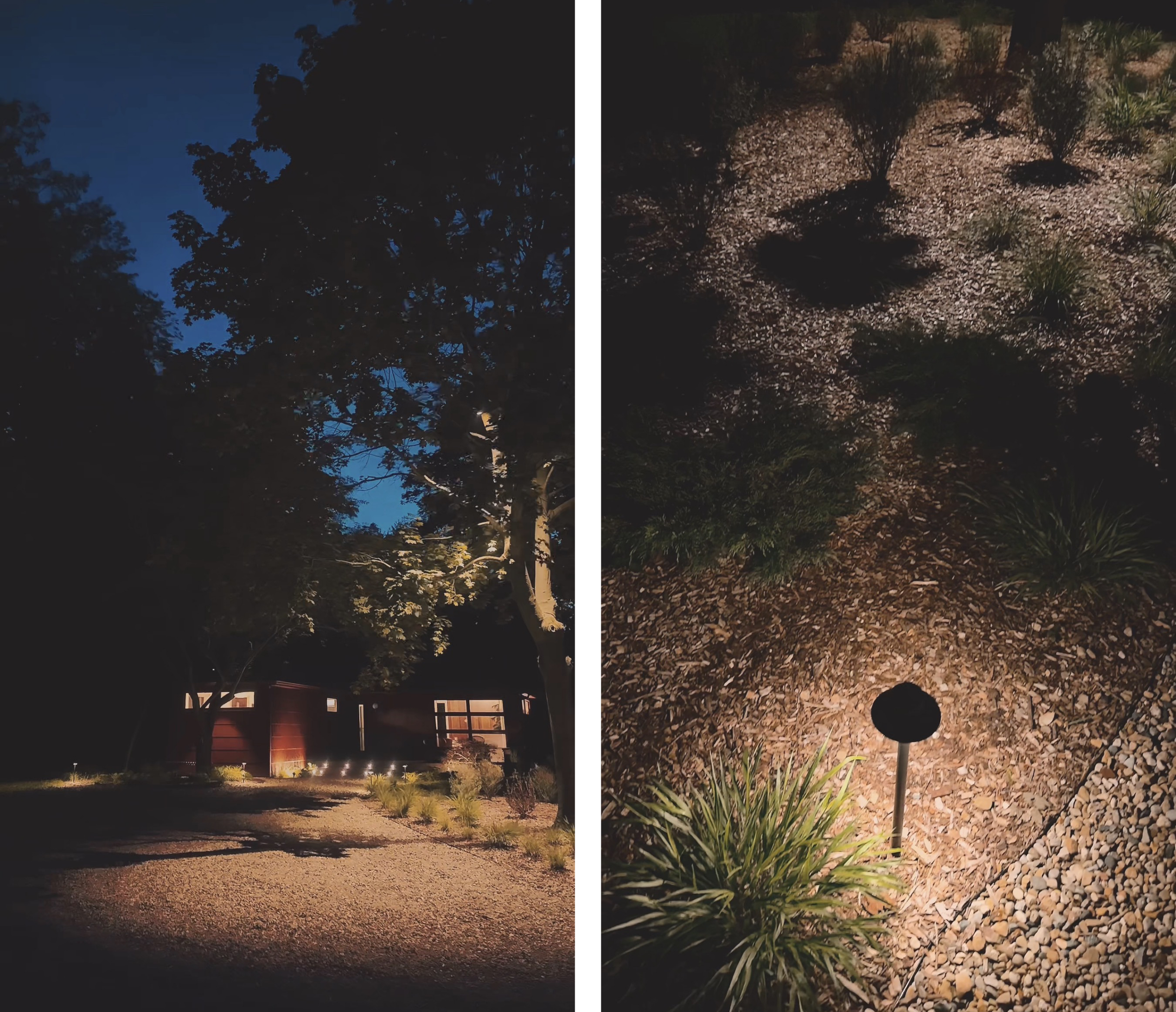 The Red House after dark // via Yellow Brick Home